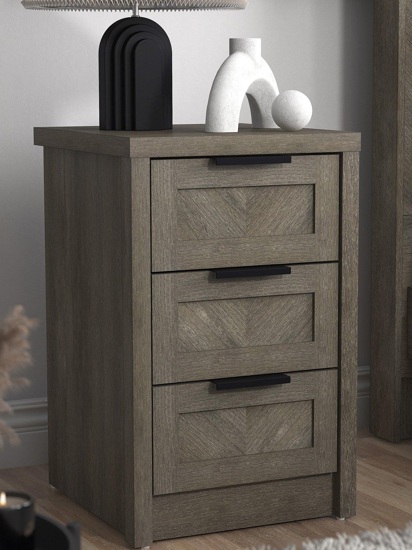  image of very-home-chevry-3-drawer-bedside-chest-greynbspoak