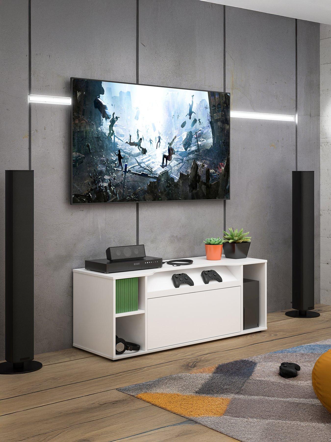 front image of very-home-dylan-wall-mounted-mediagaming-unit-white