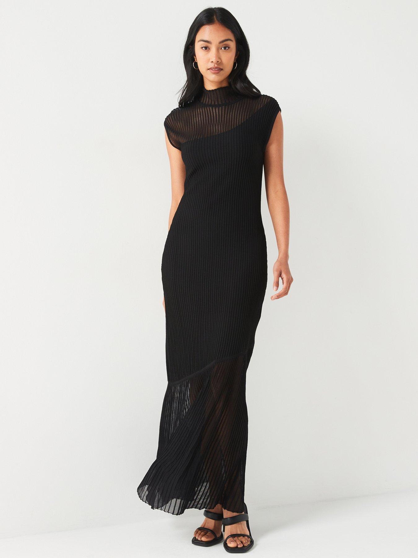 undefined Sarreno Textured Knit Midi Dress - Black