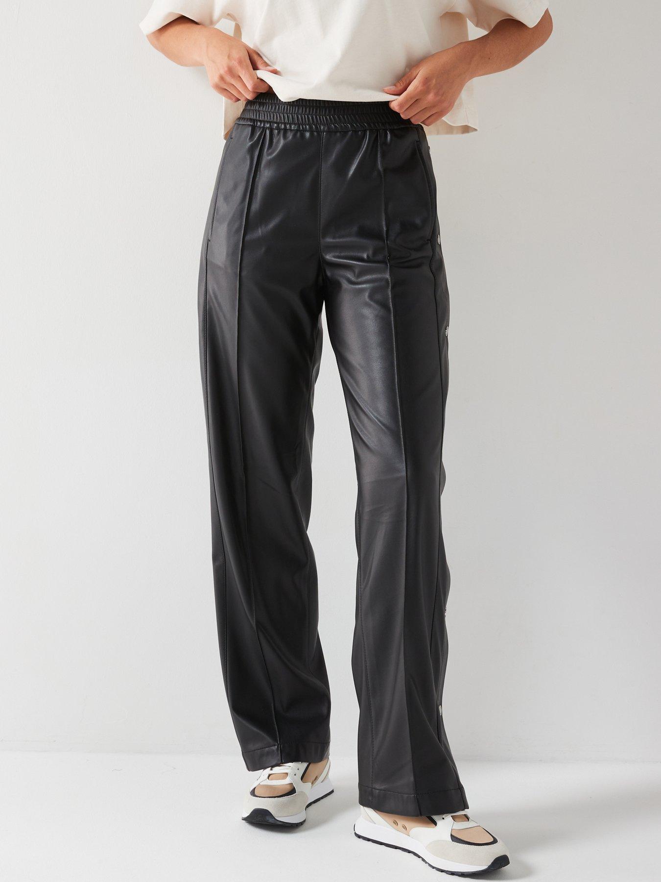 undefined Hileda Faux Leather Pant With Side Poppers - Black