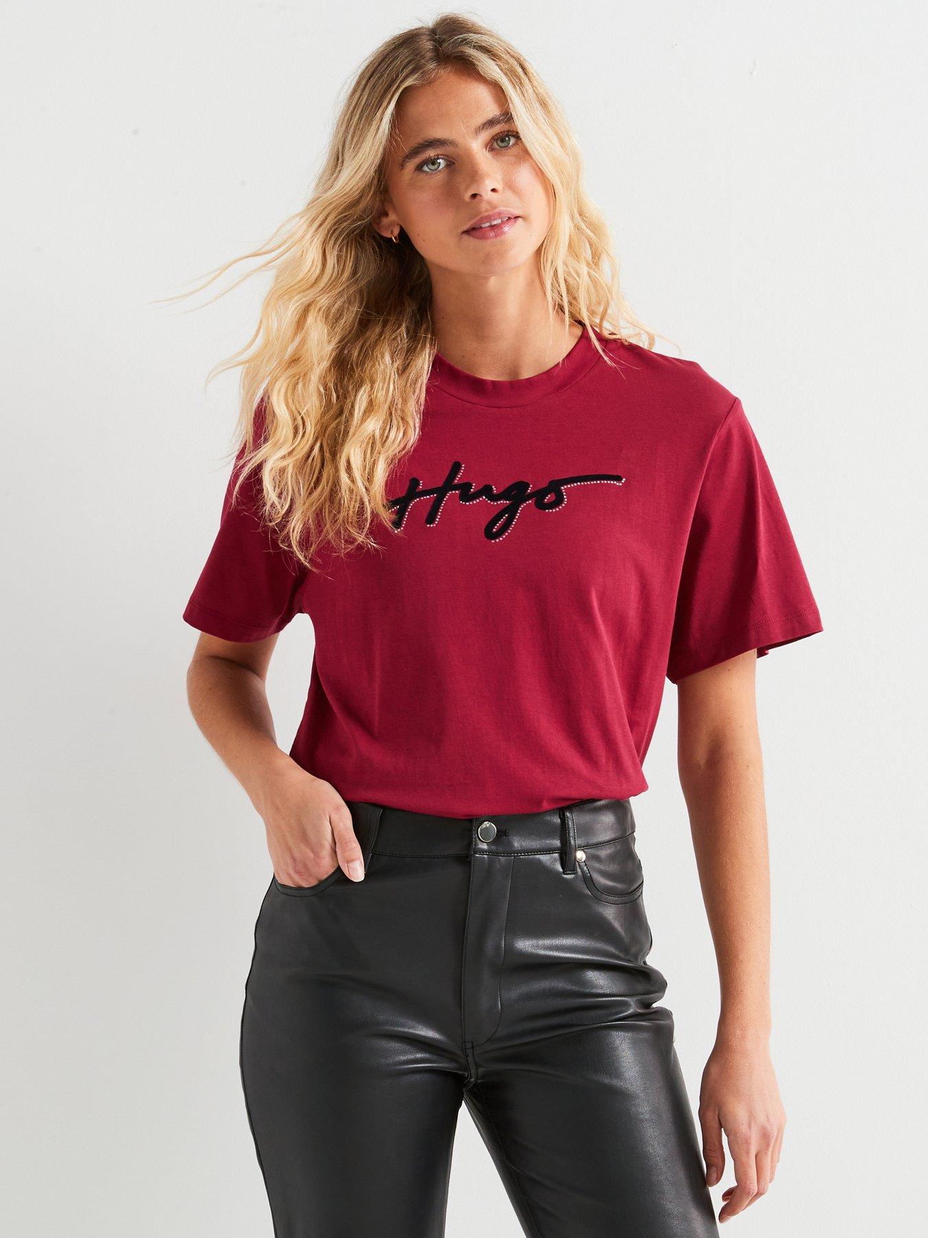 HUGO Vintage Short Sleeve Logo T-Shirt - Pink