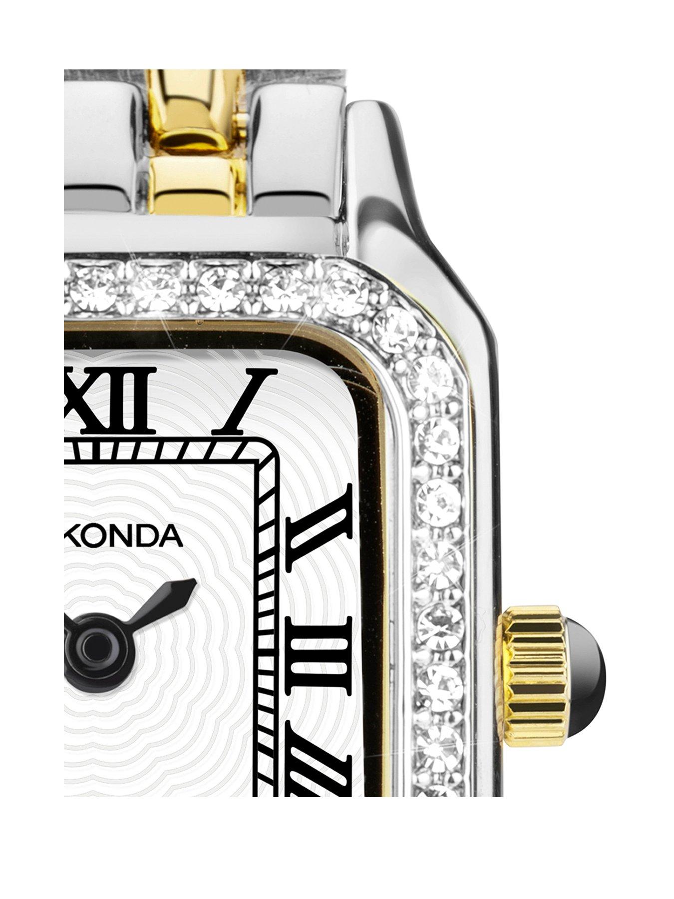  image of sekonda-womens-monica-two-tone-alloy-bracelet-with-white-dial-analogue-watch