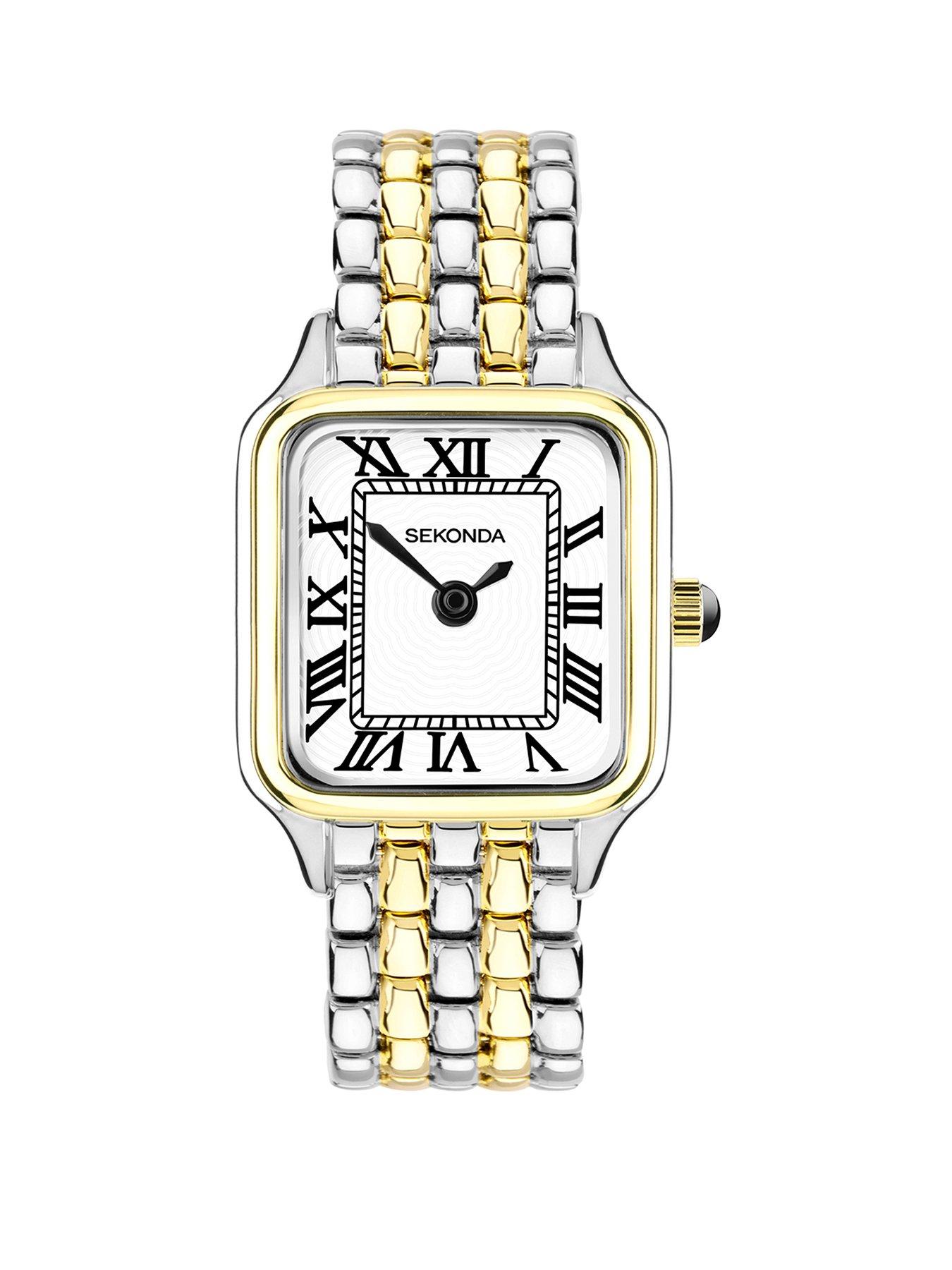 Image 1 of 6 of Sekonda Monica Maxi 2-Tone Alloy Bracelet with White Dial Analogue Watch