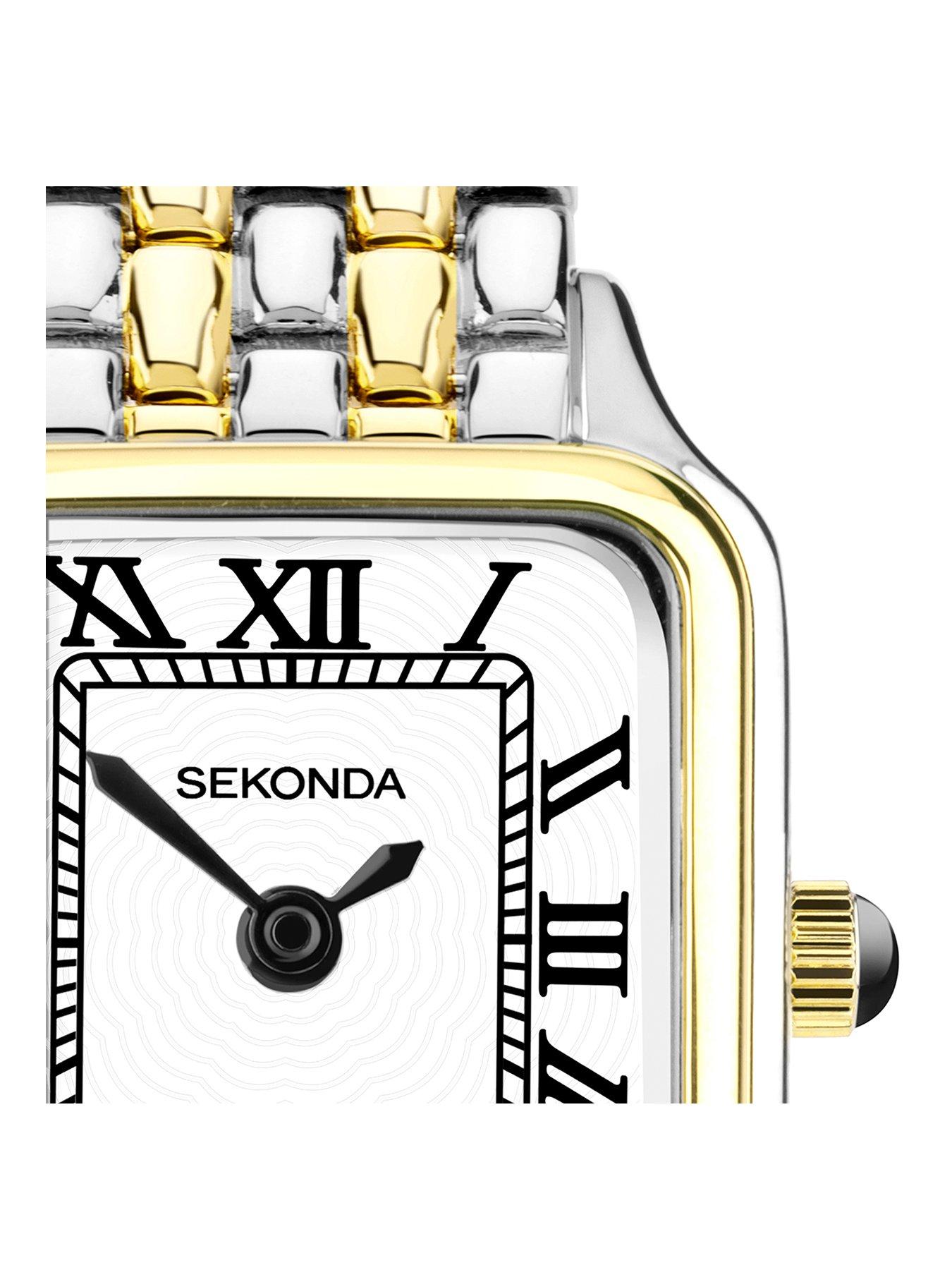 Image 2 of 6 of Sekonda Monica Maxi 2-Tone Alloy Bracelet with White Dial Analogue Watch