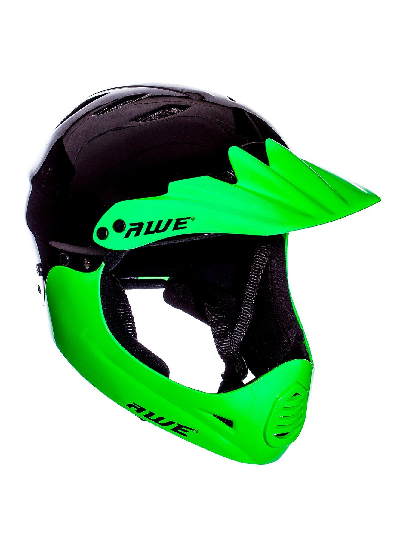 Image 1 of 8 of AWE Junior 16+ /Adult BMX/Bike Full Face Helmet 56-58cm Black/Green