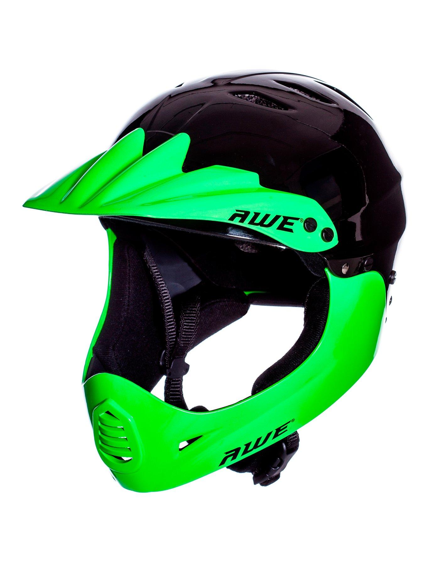 Image 7 of 8 of AWE Junior 16+ /Adult BMX/Bike Full Face Helmet 56-58cm Black/Green