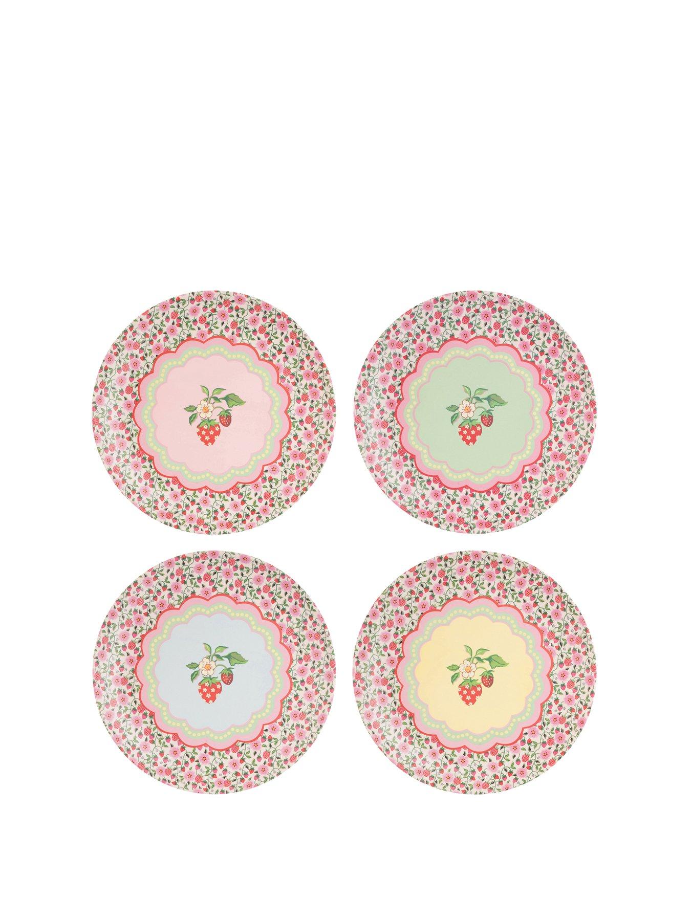 cath-kidston-strawberry-set-of-4-melamine-dinner-plates