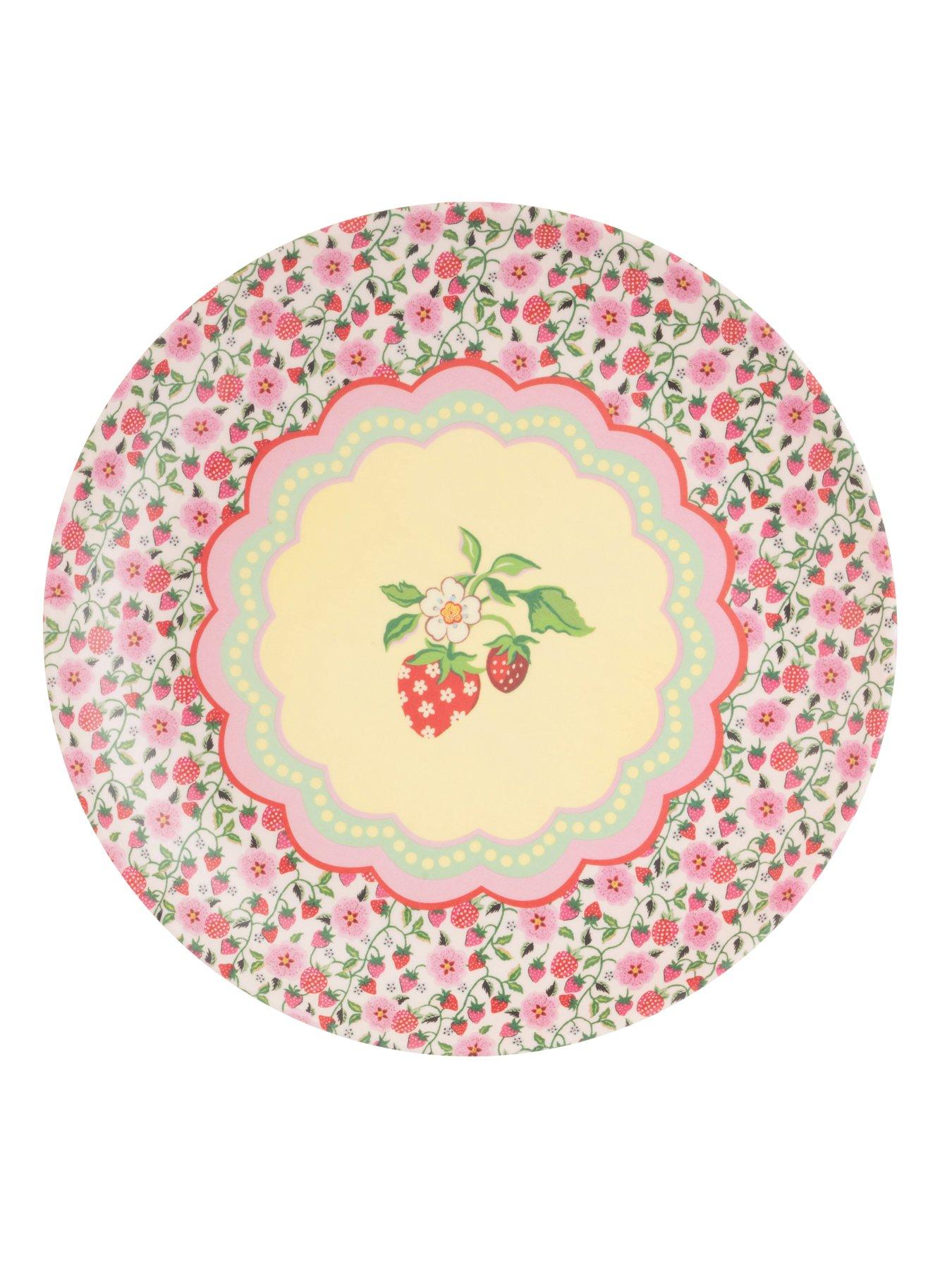  image of cath-kidston-strawberry-set-of-4-melamine-dinner-plates