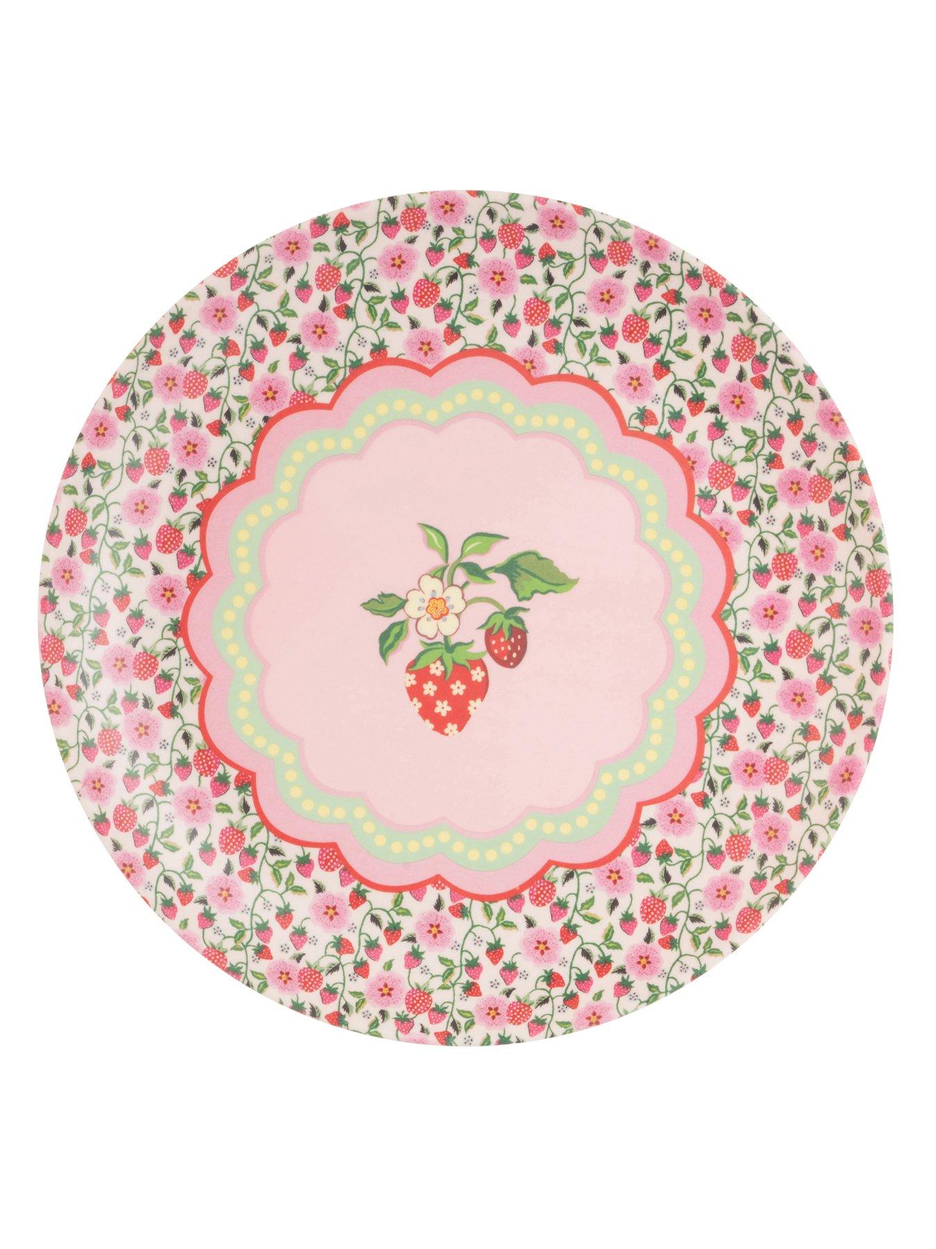  image of cath-kidston-strawberry-set-of-4-melamine-dinner-plates