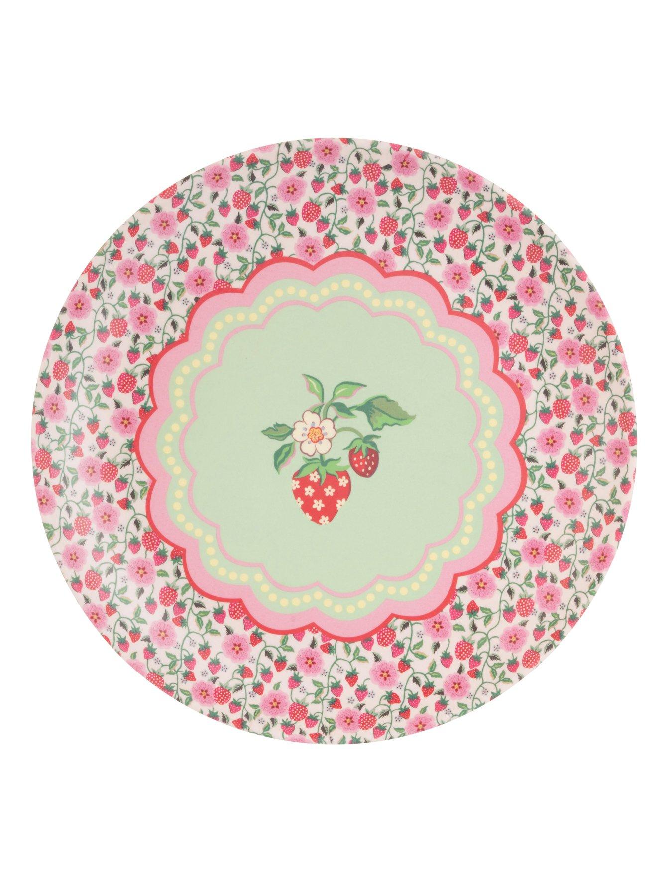 image of cath-kidston-strawberry-set-of-4-melamine-dinner-plates