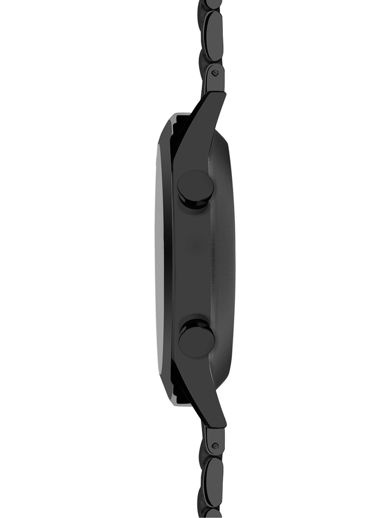  image of sekonda-mens-active-plus-black-stainless-steel-bracelet-smartwatch