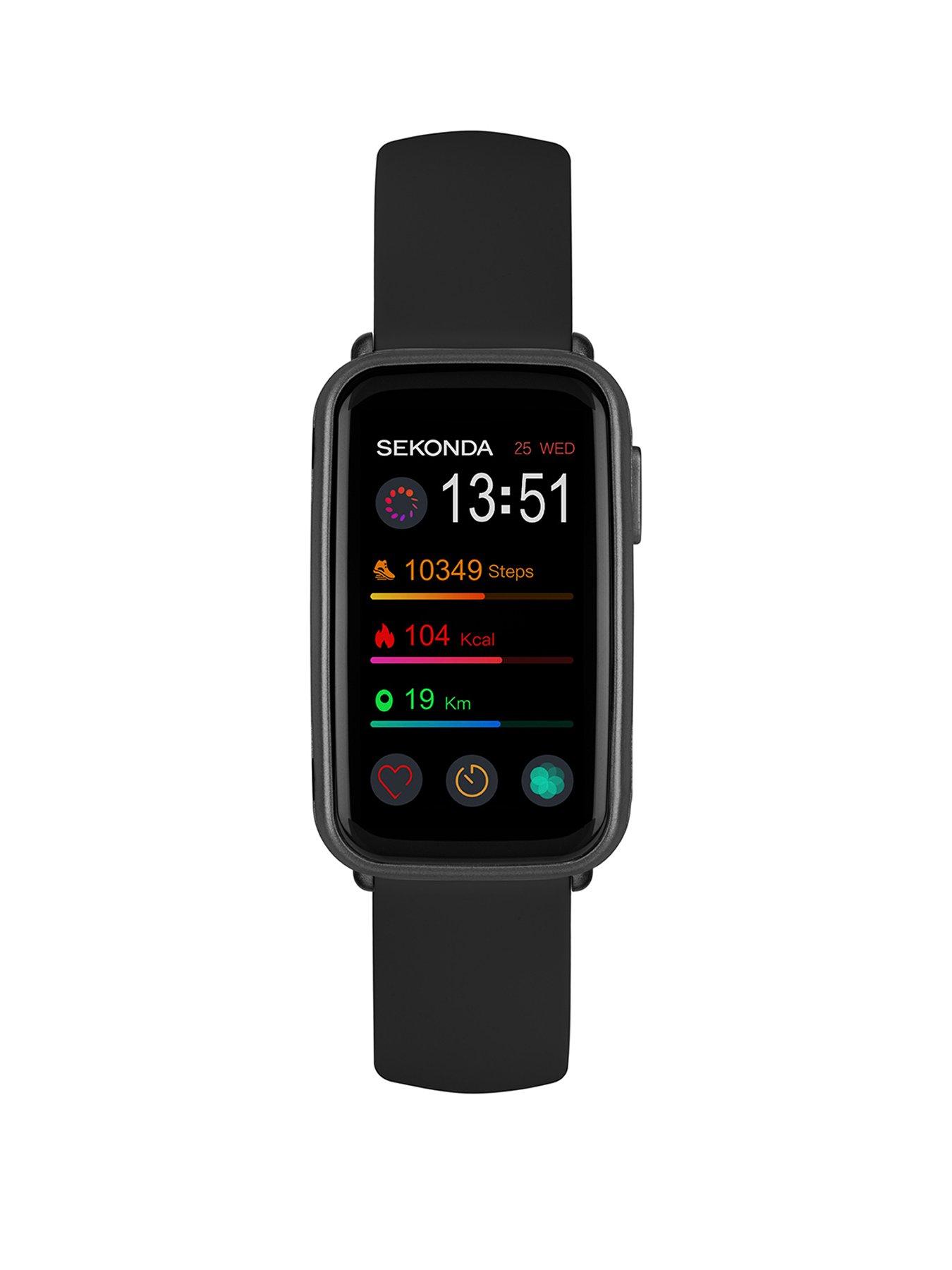 undefined Unisex Track Black Silicone Strap Smartwatch