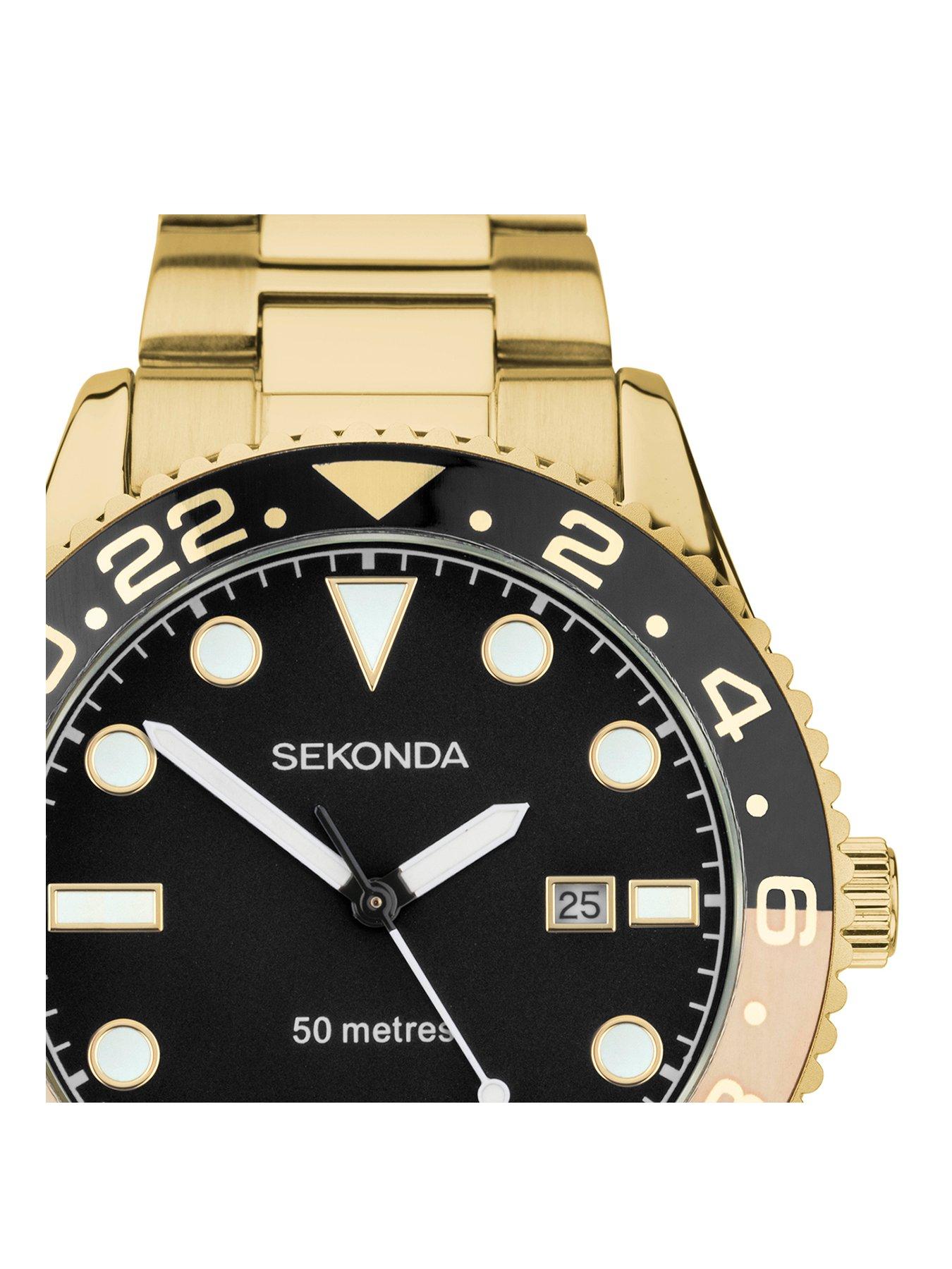  image of sekonda-ocean-goldnbspstainless-steel-braceletnbspanalogue-watch