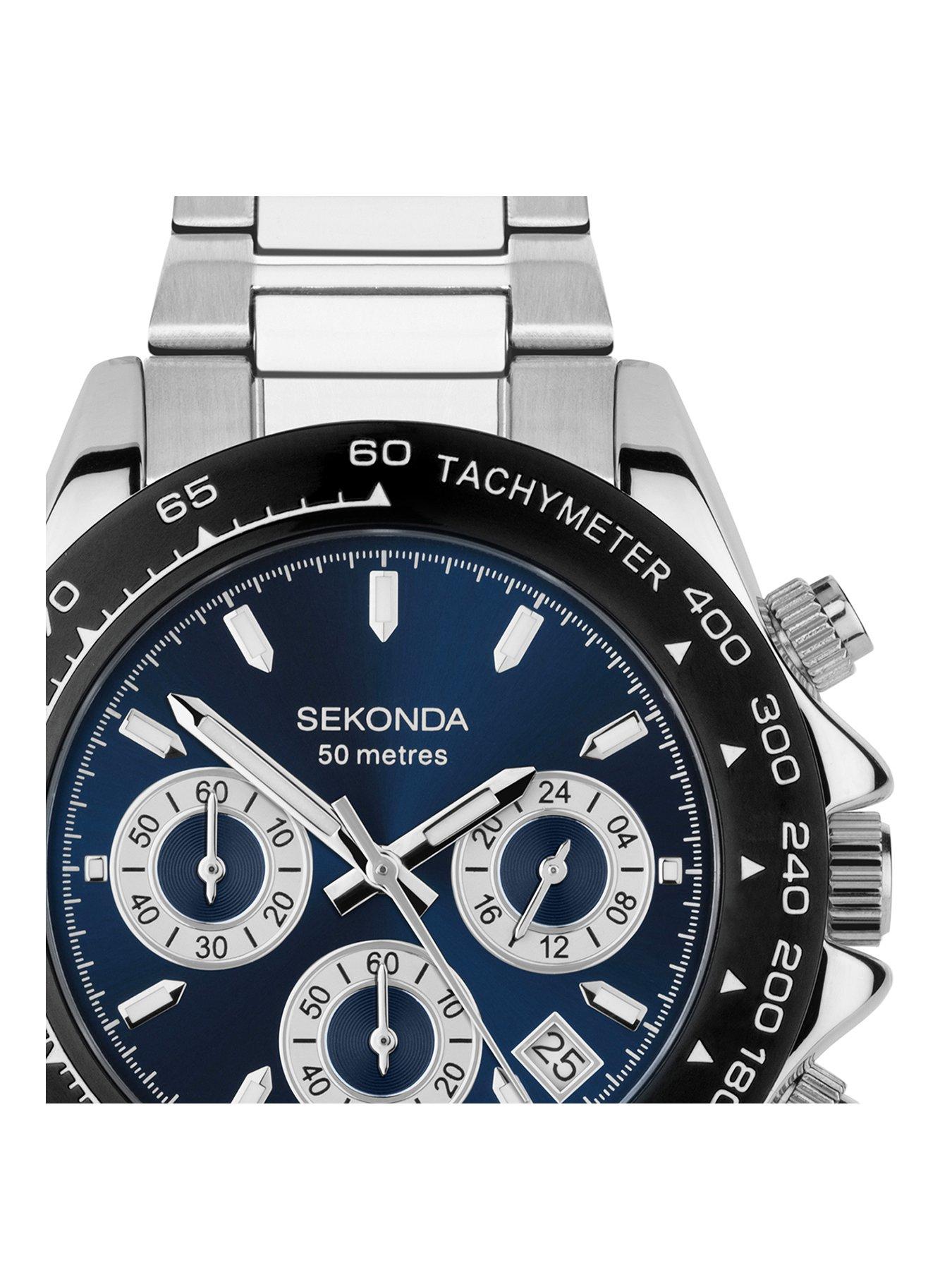  image of sekonda-circuit-silver-stainless-steel-braceletnbspchronograph-watch