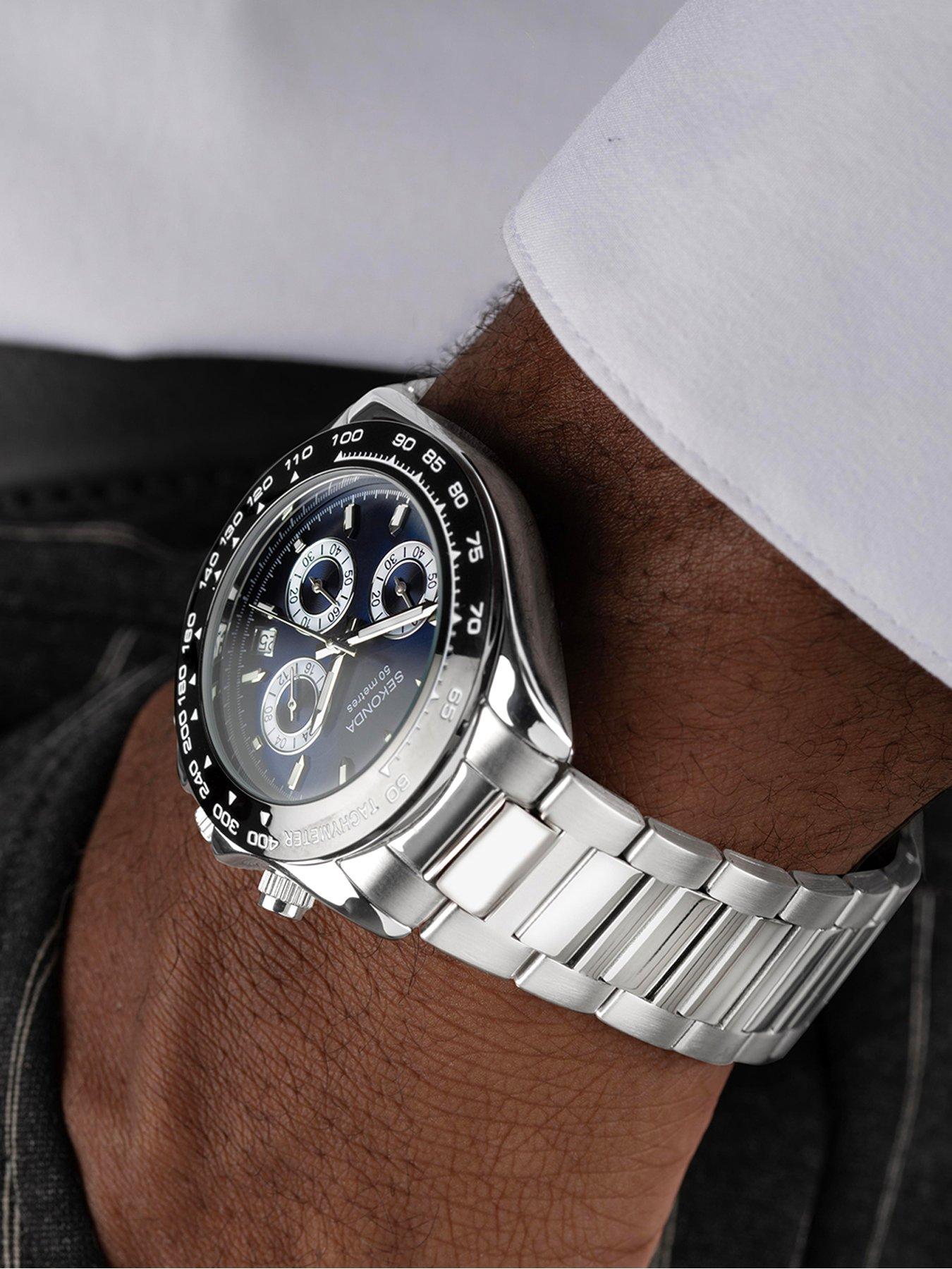 image of sekonda-circuit-silver-stainless-steel-braceletnbspchronograph-watch