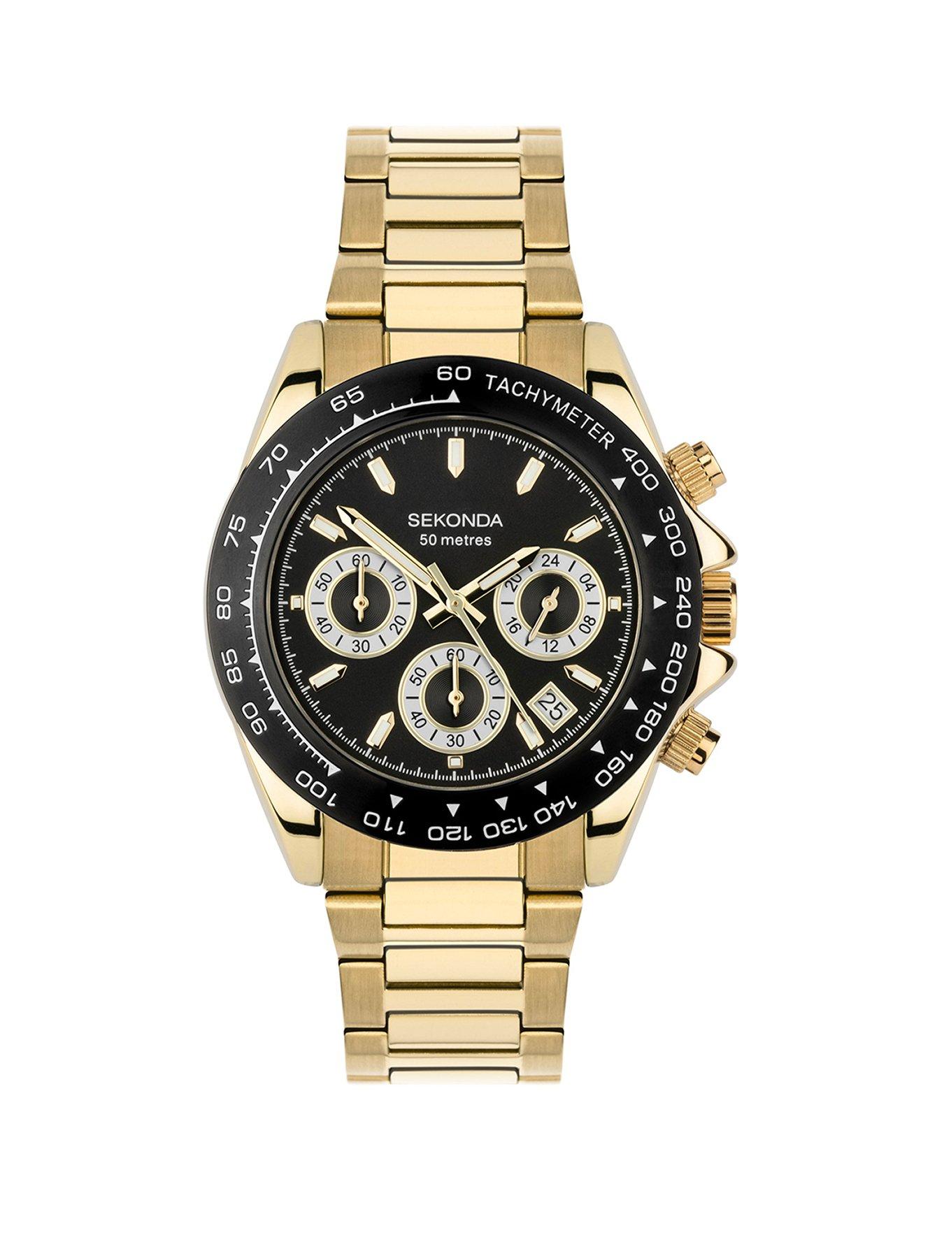 undefined Circuit Gold Stainless Steel Bracelet Chronograph Watch