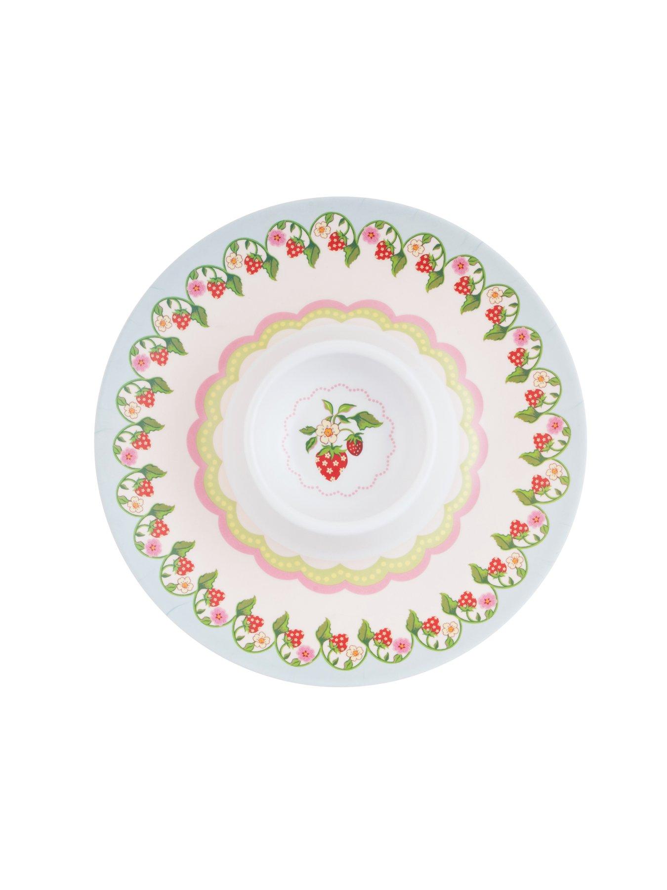 undefined Strawberry Melamine Chip and Dip Plate