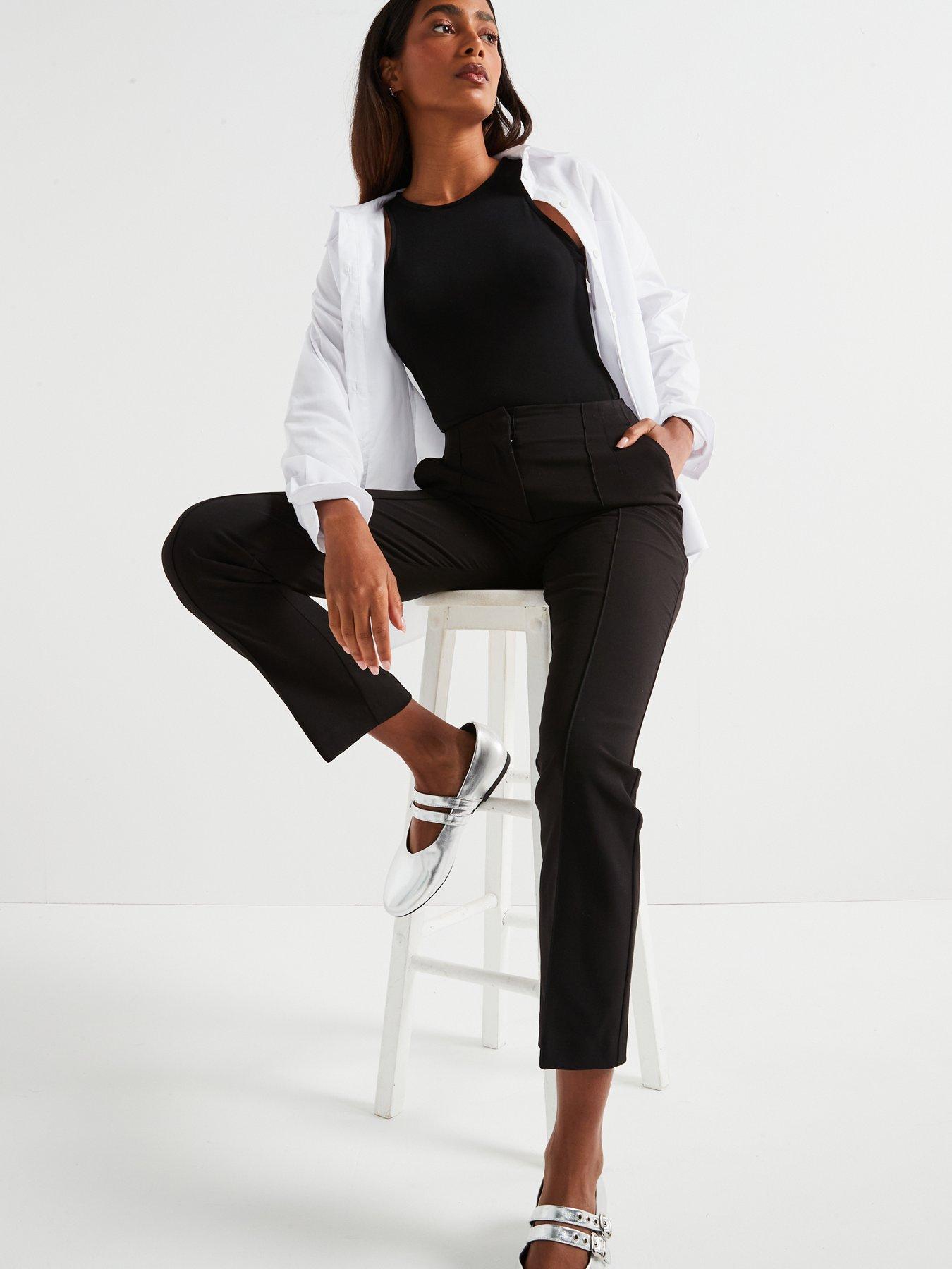  image of the-very-collection-seamed-slim-leg-formal-trouser-black
