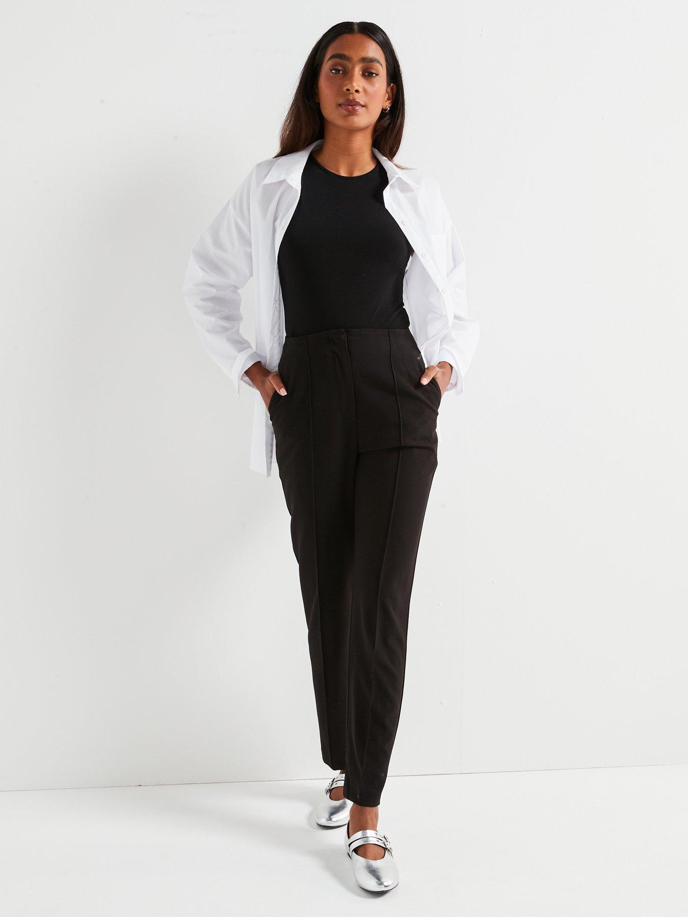  image of the-very-collection-seamed-slim-leg-formal-trouser-black