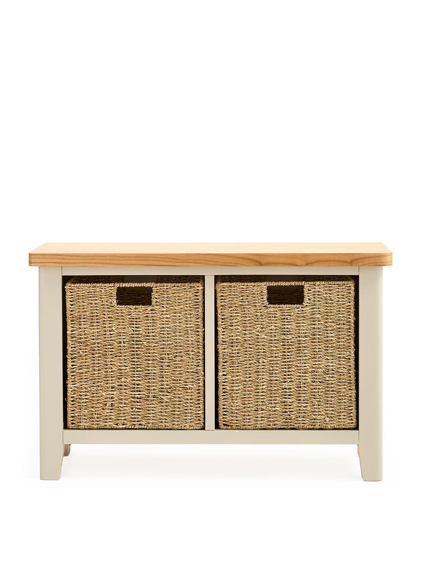  image of very-home-malone-hall-bench-with-2-basketsnbsp--contains-solid-wood