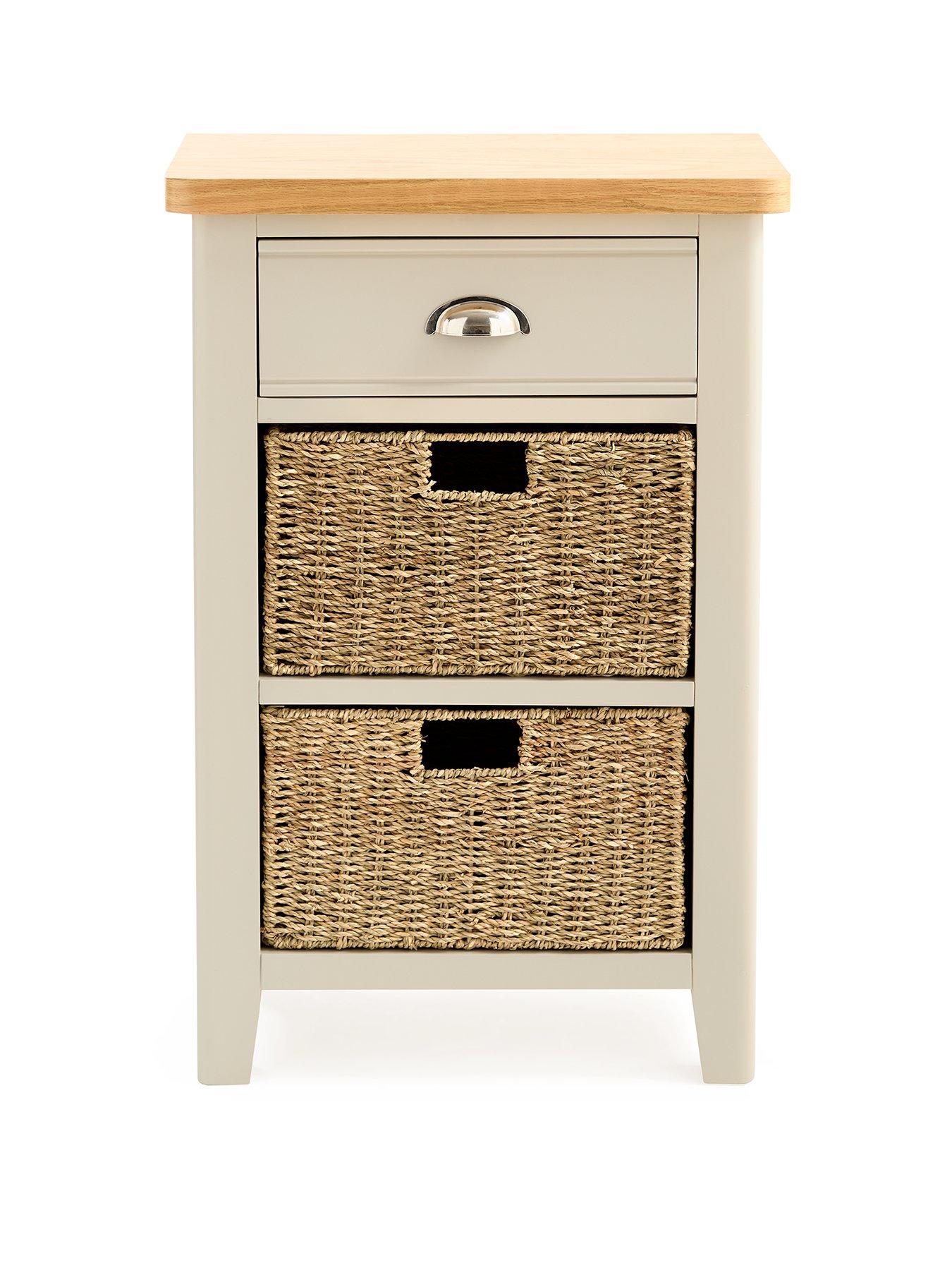 Image 2 of 7 of Very Home Malone Ready Assembled&nbsp;1 Drawer, 2 Basket Sideboard&nbsp;- contains Solid Wood