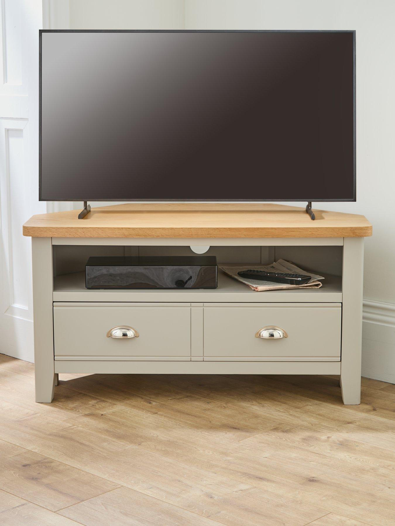 The Very Collection Malone Ready Assembled Corner TV Unit - fits up To 42 inch TV - contains Solid Wood