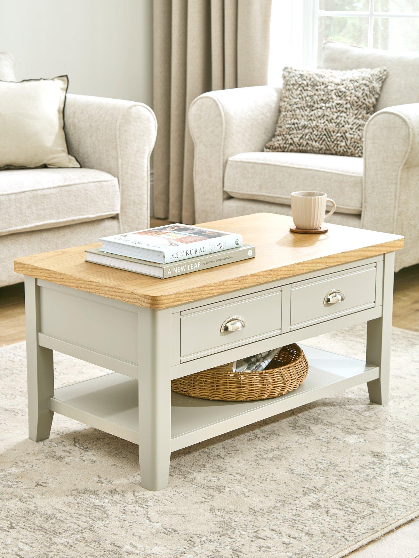 Image 1 of 7 of The Very Collection Malone Ready Assembled Large 1 Drawer&nbsp;Coffee Table&nbsp;-&nbsp;contains Solid Wood