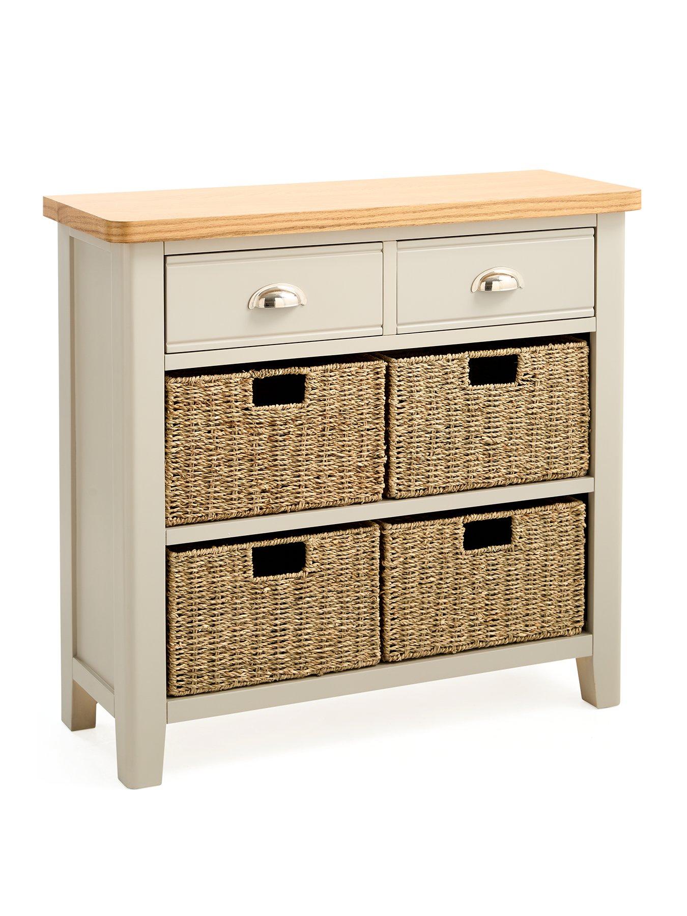 Image 3 of 7 of Very Home Malone Ready Assembled 2 Drawer, 4 Basket Sideboard&nbsp;&nbsp;- contains Solid Wood