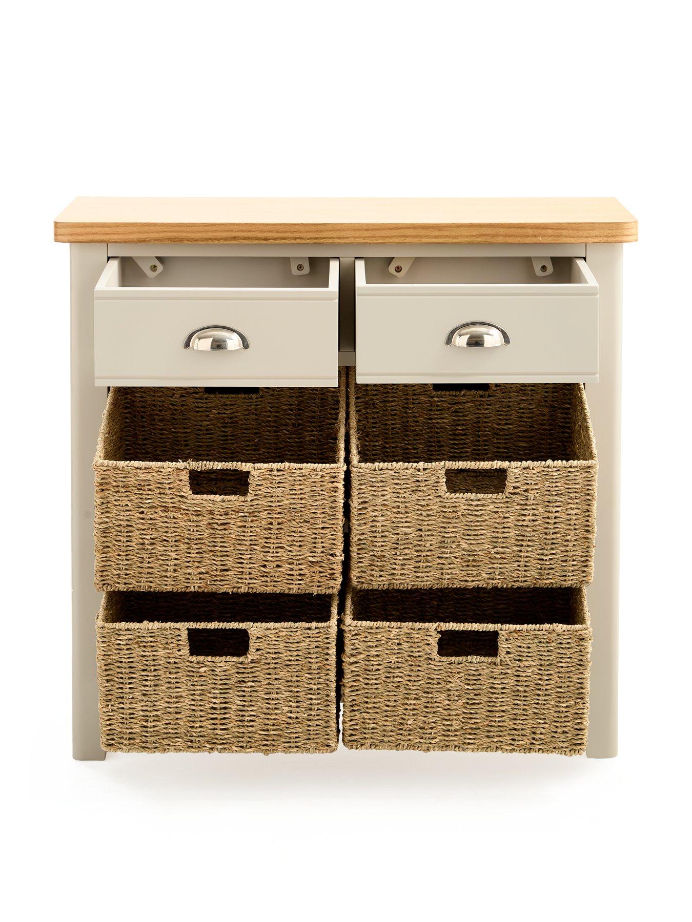 Image 4 of 7 of Very Home Malone Ready Assembled 2 Drawer, 4 Basket Sideboard&nbsp;&nbsp;- contains Solid Wood