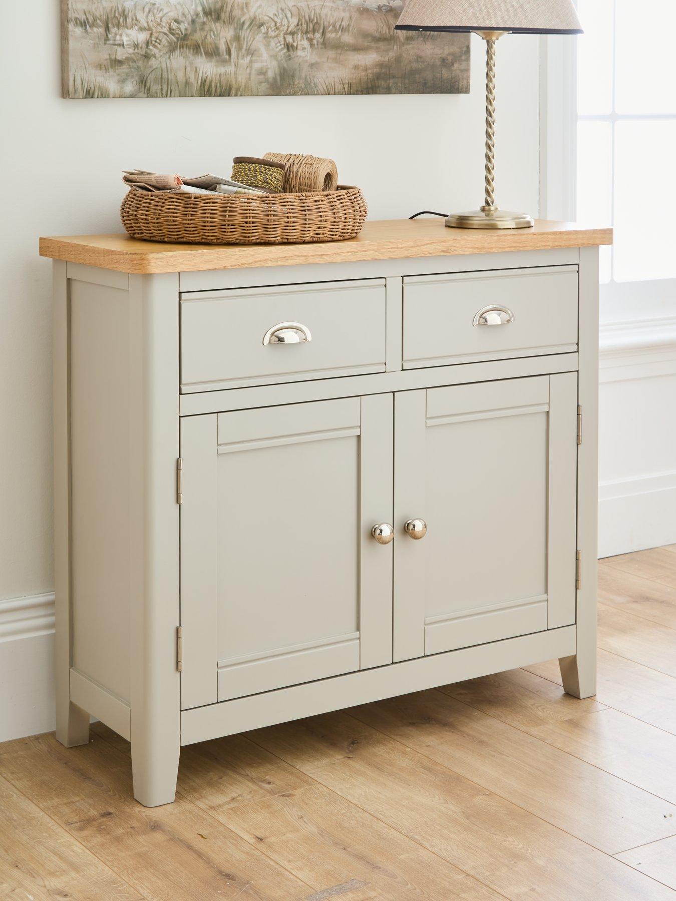 The Very Collection Malone Ready Assembled 2 Door, 2 Drawer Medium Sideboard - contains Solid Wood