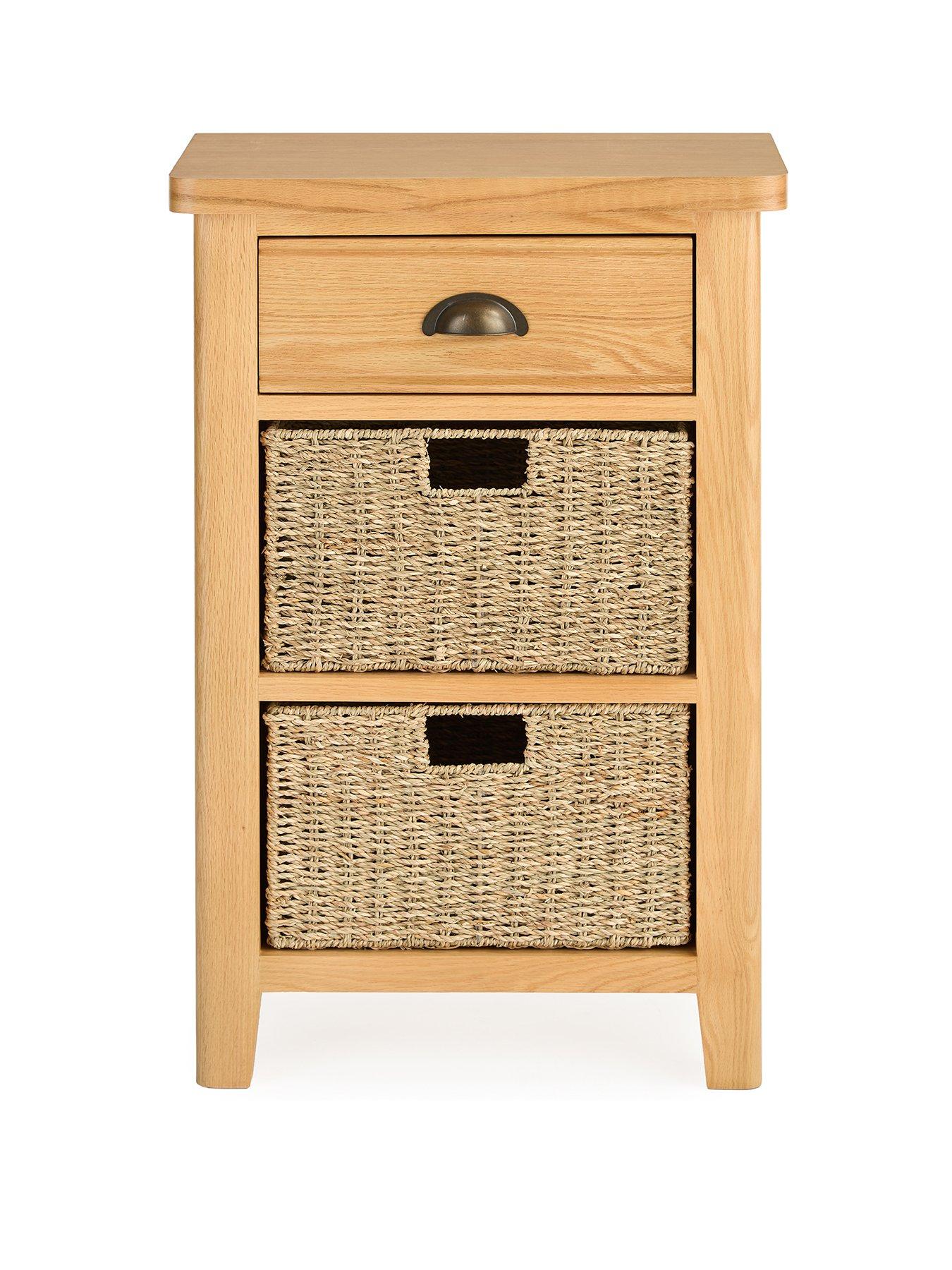 Image 2 of 7 of The Very Collection Ashwin Ready Assembled 1 Drawer, 2 Basket Sideboard&nbsp;- contains Solid Wood