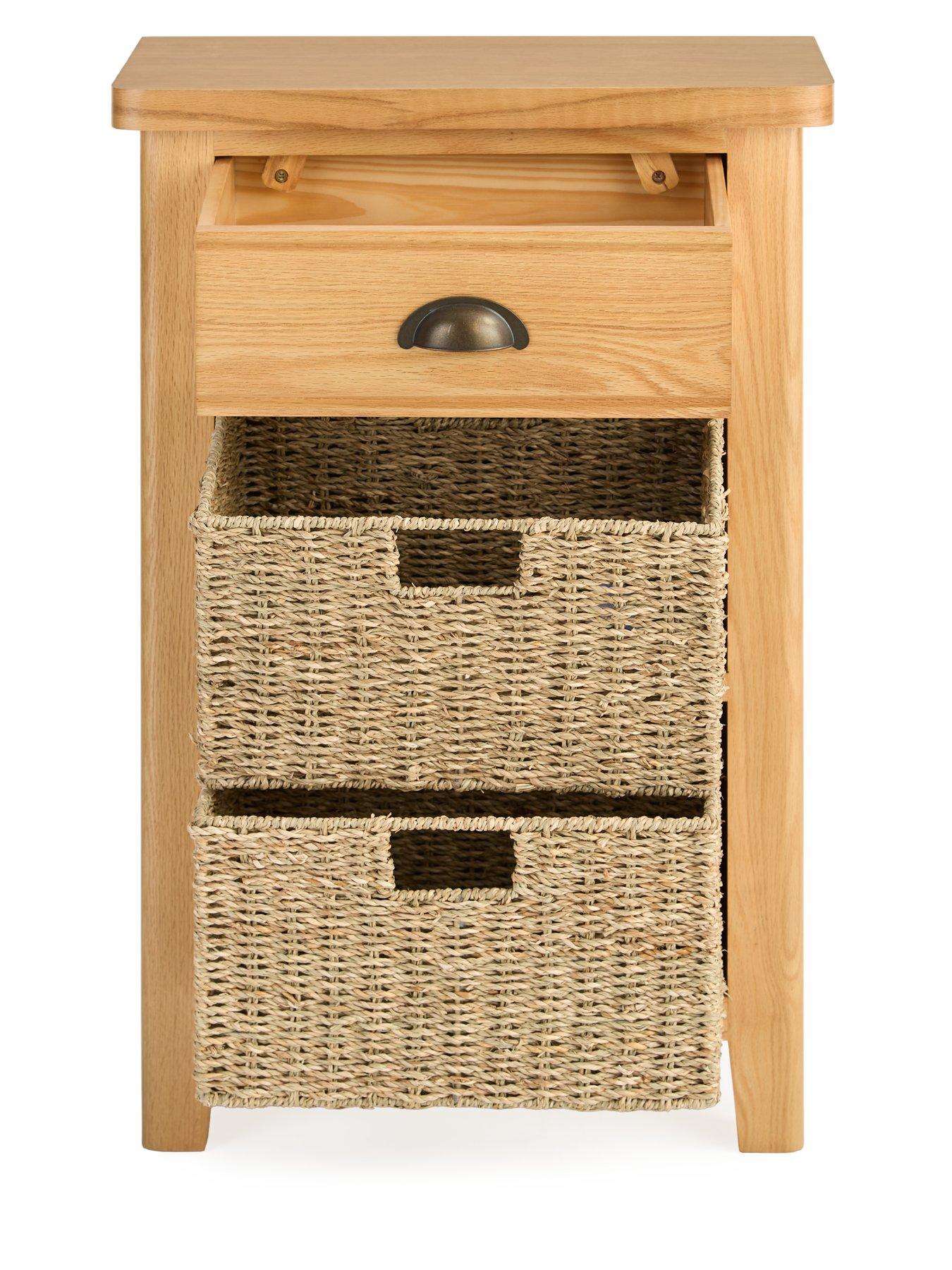Image 4 of 7 of The Very Collection Ashwin Ready Assembled 1 Drawer, 2 Basket Sideboard&nbsp;- contains Solid Wood