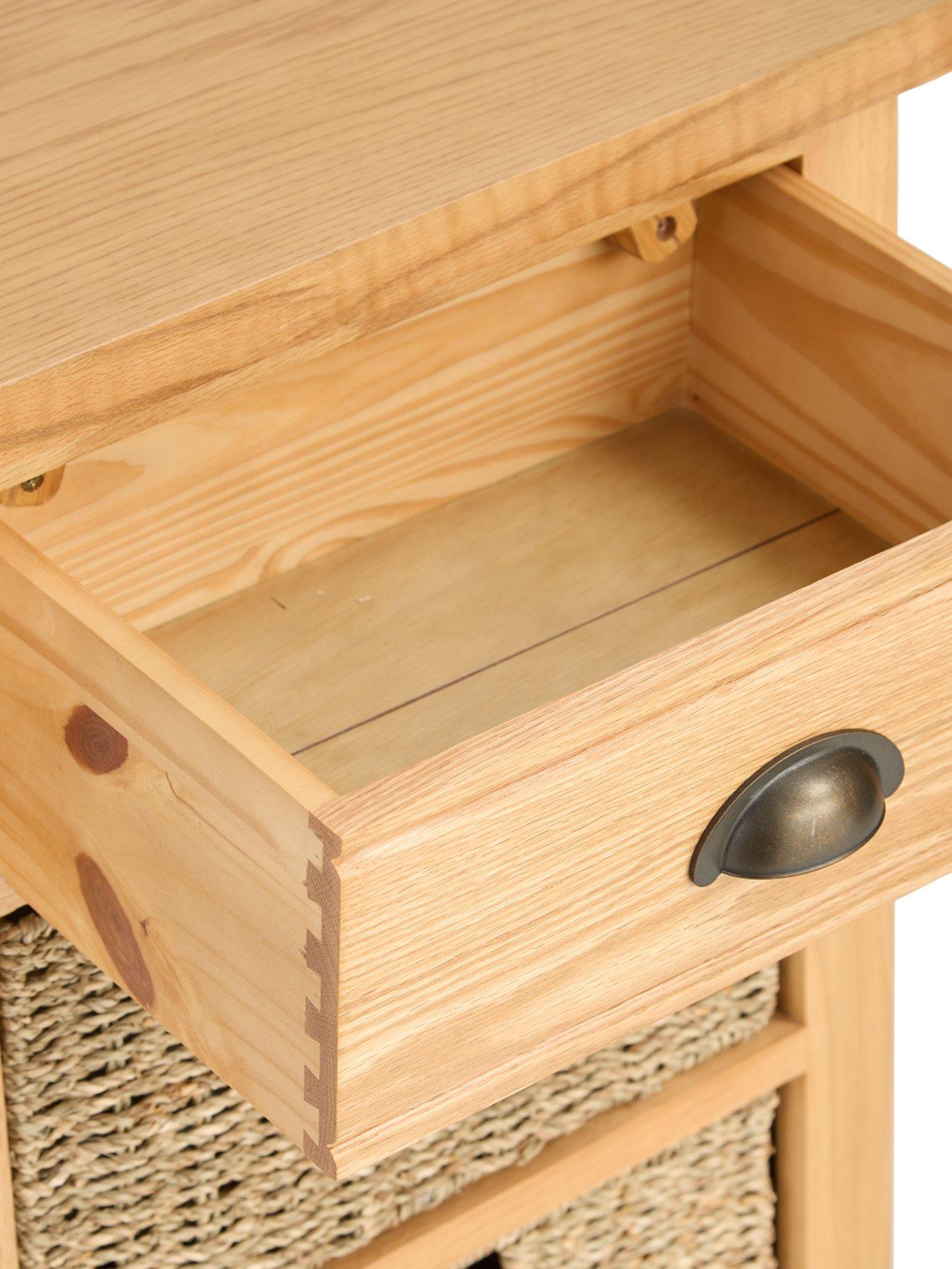 Image 6 of 7 of The Very Collection Ashwin Ready Assembled 1 Drawer, 2 Basket Sideboard&nbsp;- contains Solid Wood