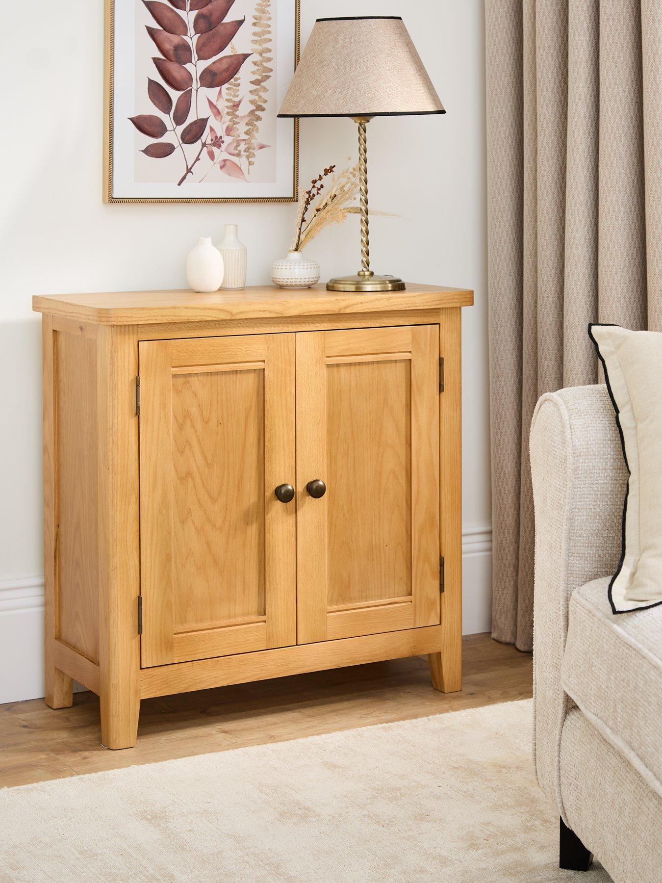 The Very Collection Ashwin Ready Assembled Small 2 Door Sideboard - contains Solid Wood