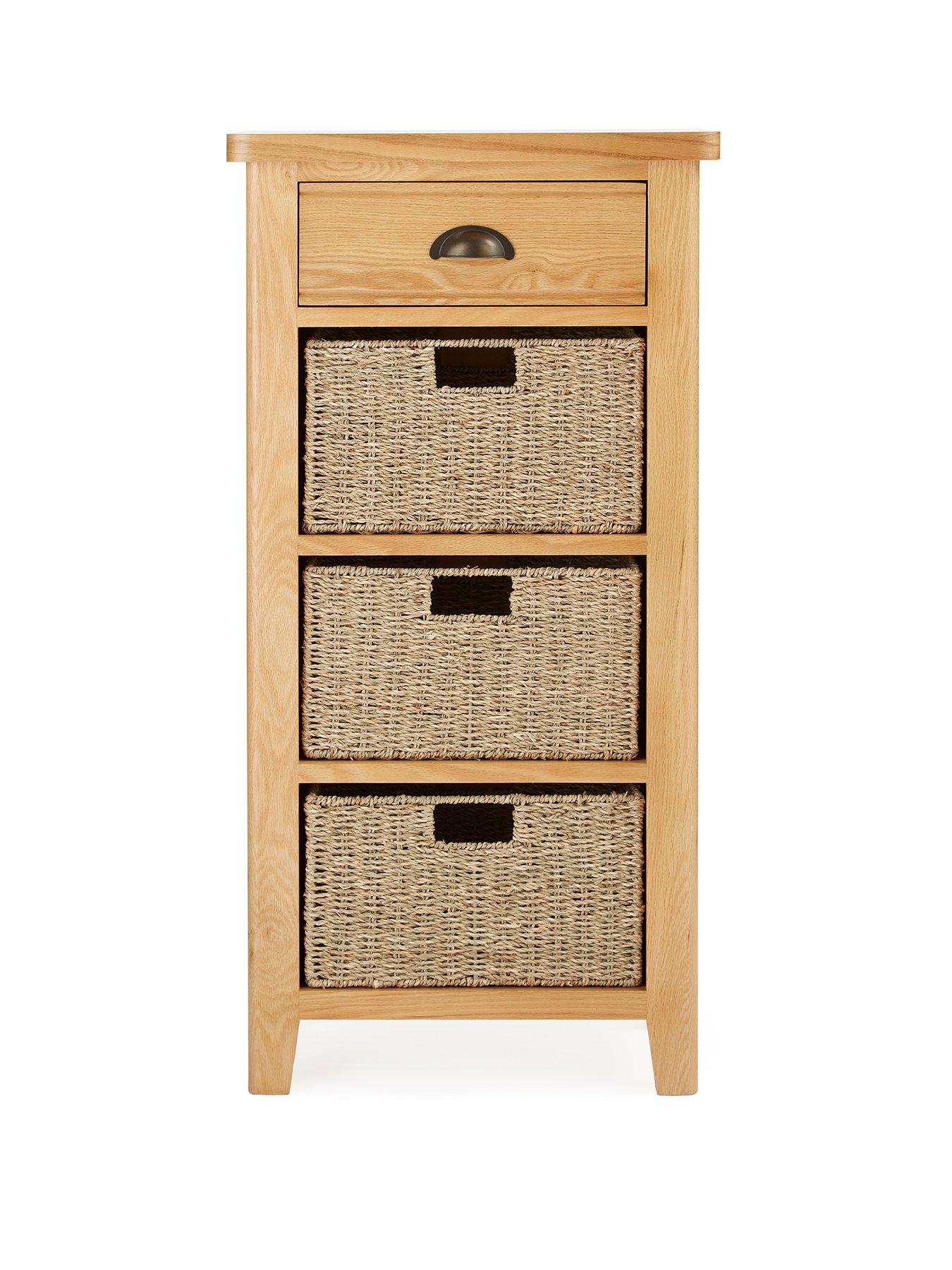 Image 2 of 7 of Very Home Ashwin Ready Assembled 1 Drawer, 3 Basket Sideboard&nbsp;- contains Solid Wood