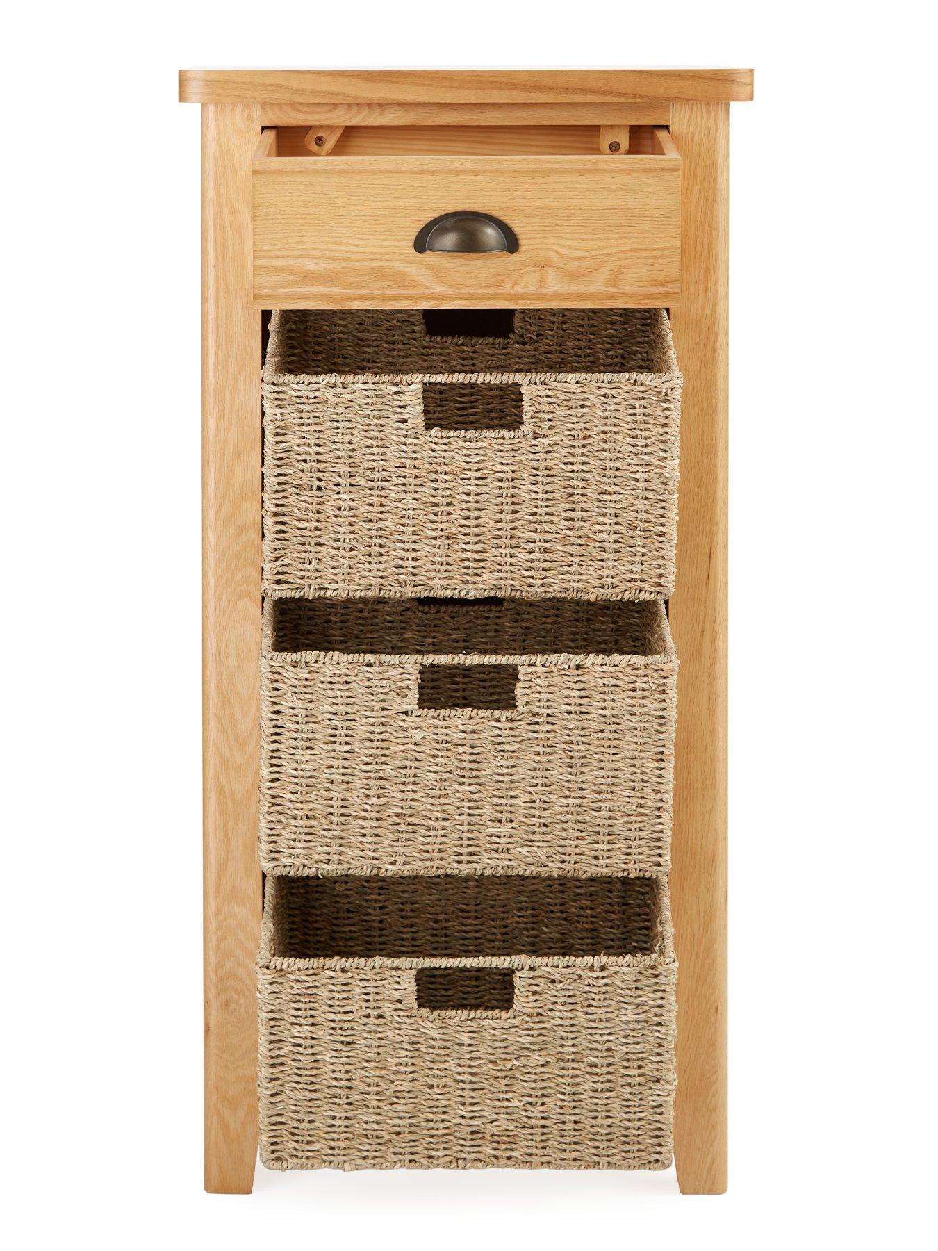 Image 4 of 7 of Very Home Ashwin Ready Assembled 1 Drawer, 3 Basket Sideboard&nbsp;- contains Solid Wood