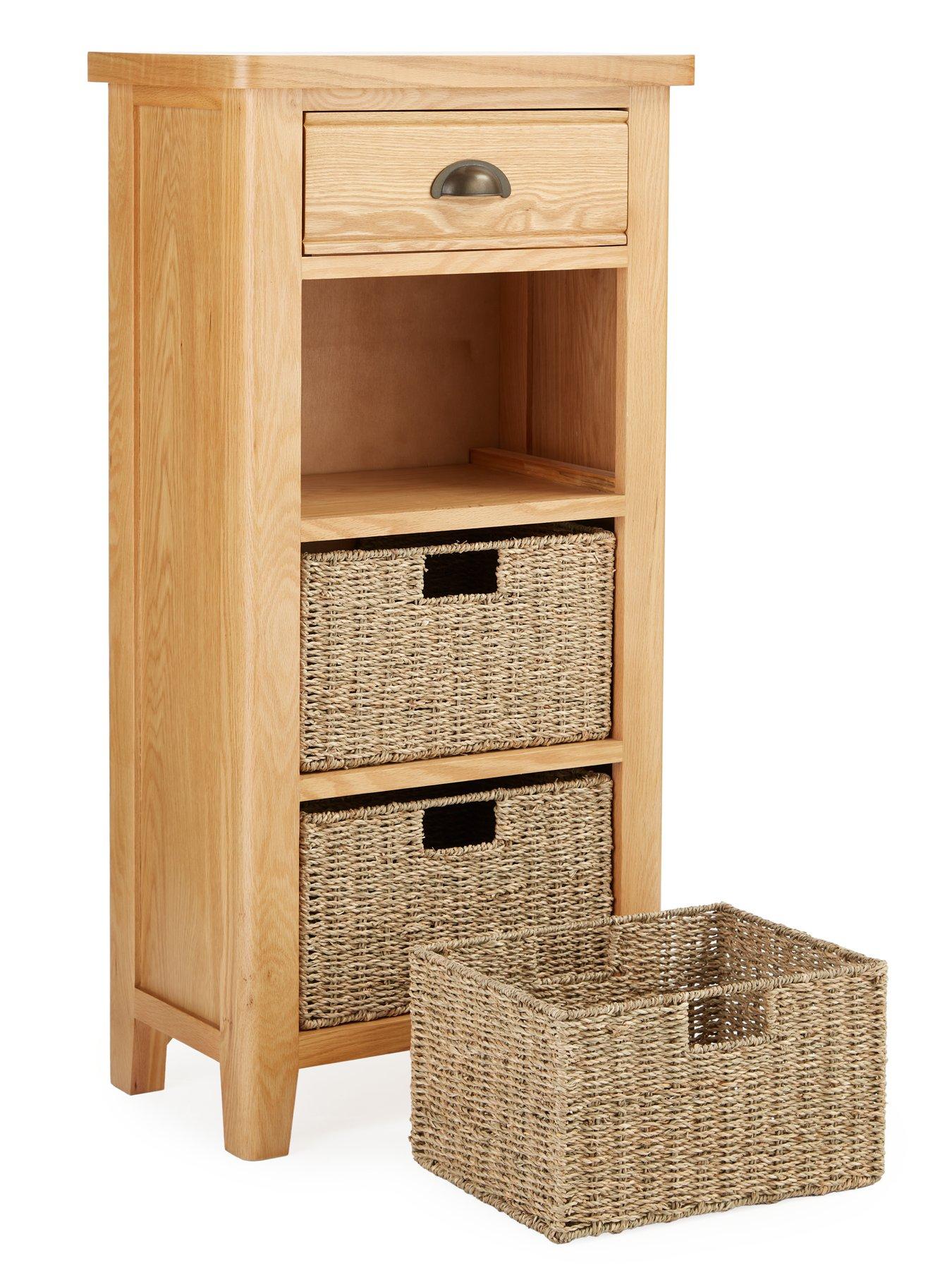 Image 5 of 7 of Very Home Ashwin Ready Assembled 1 Drawer, 3 Basket Sideboard&nbsp;- contains Solid Wood