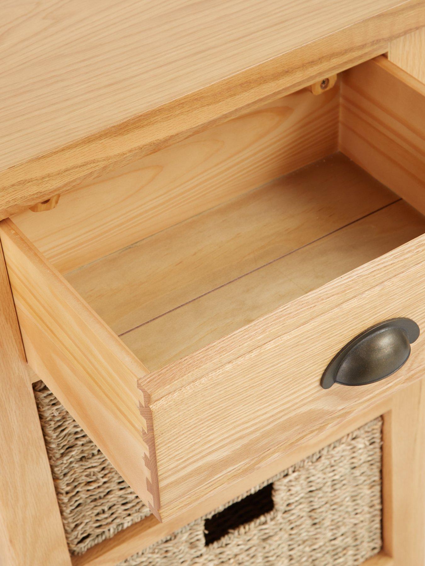 Image 7 of 7 of Very Home Ashwin Ready Assembled 1 Drawer, 3 Basket Sideboard&nbsp;- contains Solid Wood