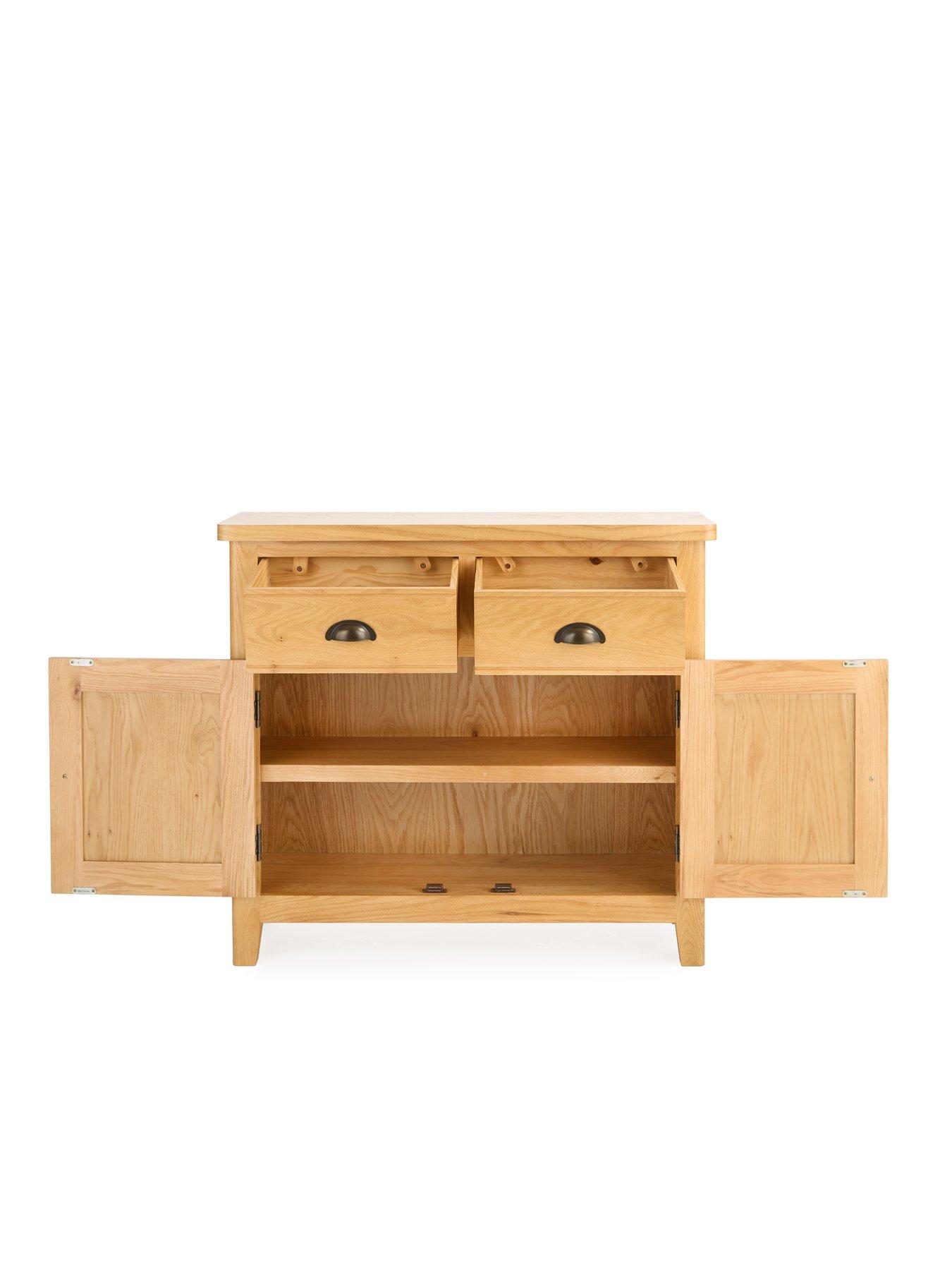  image of the-very-collection-ashwin-ready-assembled-2-door-2-drawer-medium-sideboardnbsp--contains-solid-wood