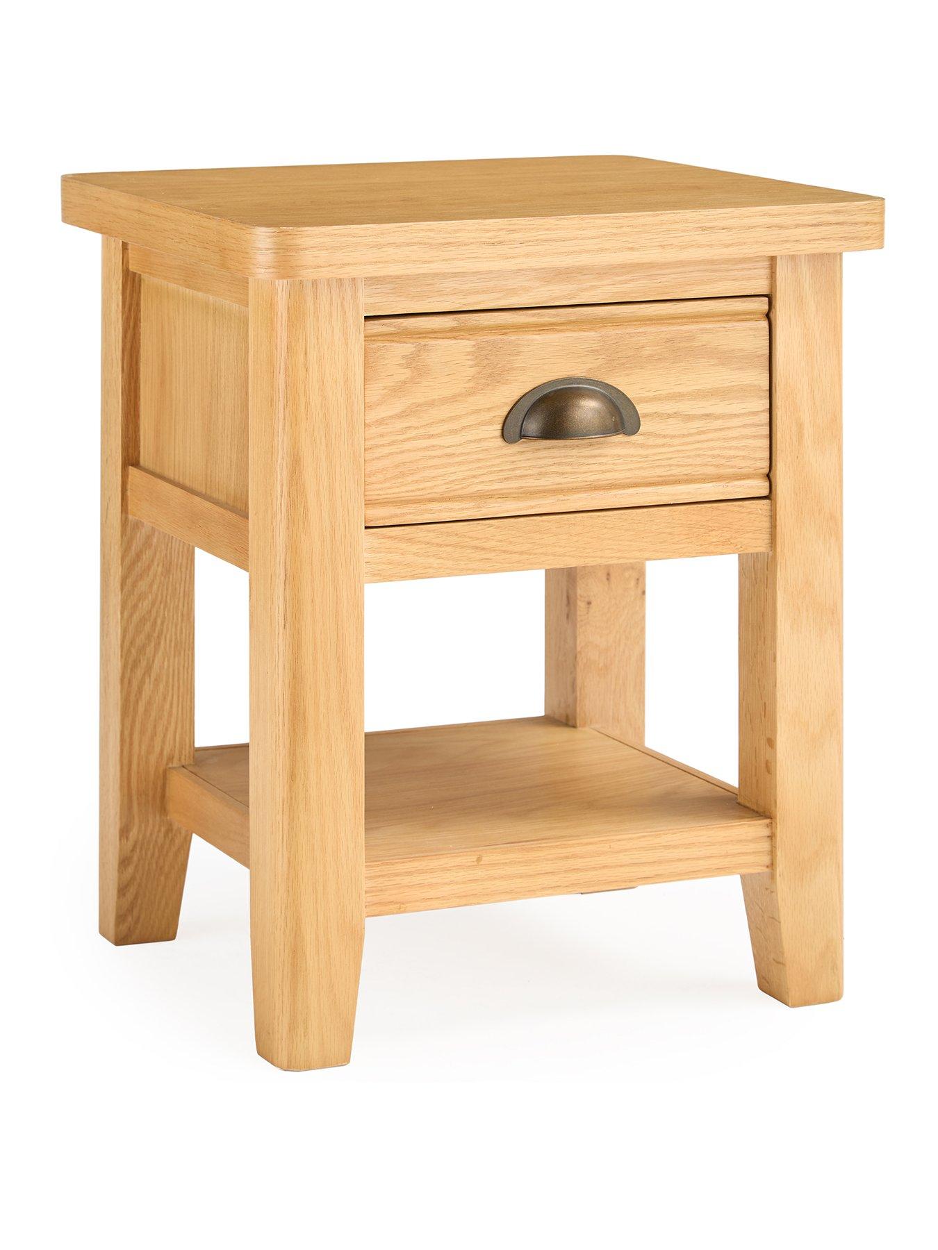 Image 3 of 7 of Very Home Ashwin Ready Assembled 1 Drawer Lamp Table&nbsp;- contains Solid Wood