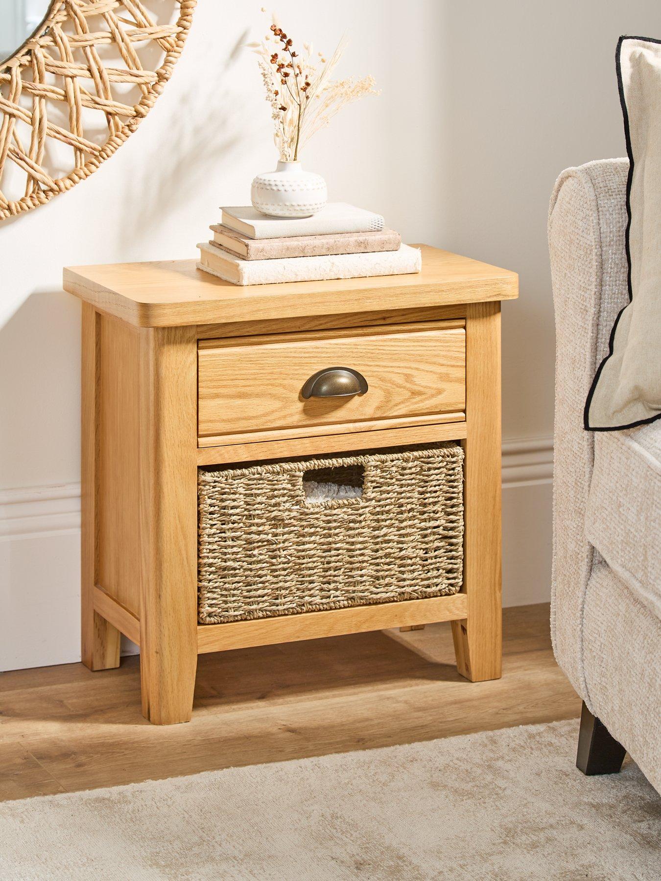 The Very Collection Ashwin Ready Assembled 1 Drawer, 1 Basket Sideboard - contains Solid Wood