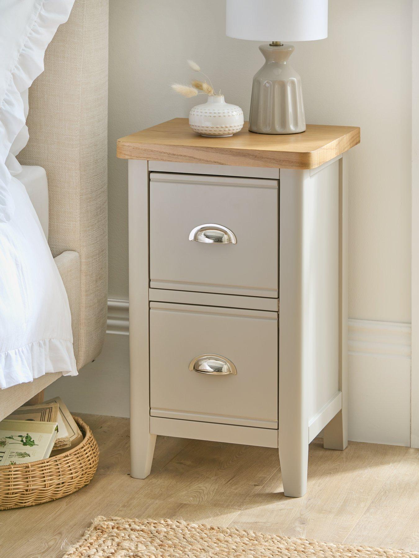 The Very Collection Malone Ready Assembled 2 Drawer Bedside Chest- contains Solid Wood