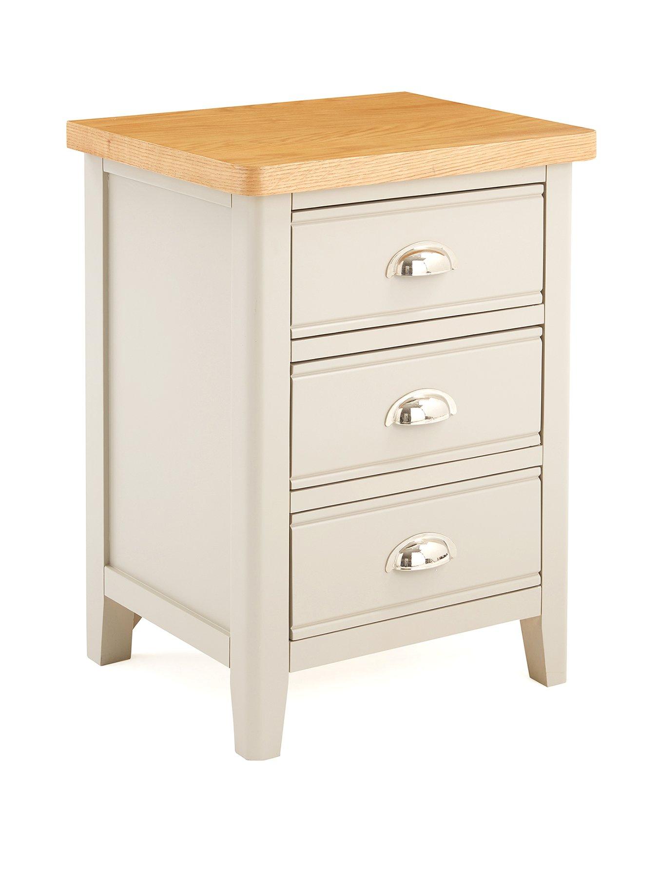 Image 3 of 7 of The Very Collection Malone Ready Assembled&nbsp;3 Drawer Bedside Chest&nbsp;- contains Solid Wood
