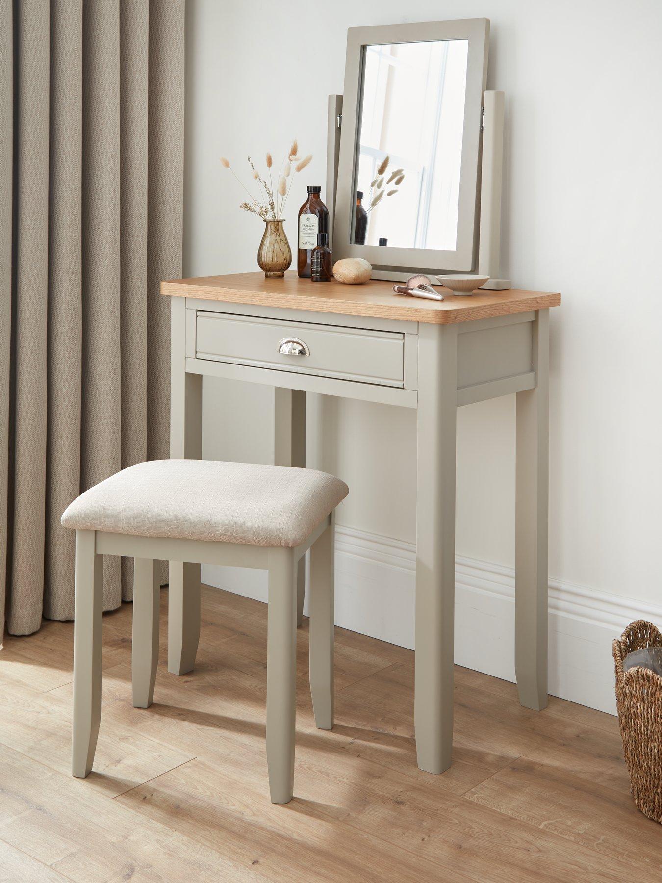 The Very Collection Malone Dressing Table, Stool and Mirror Set - contains Solid Wood