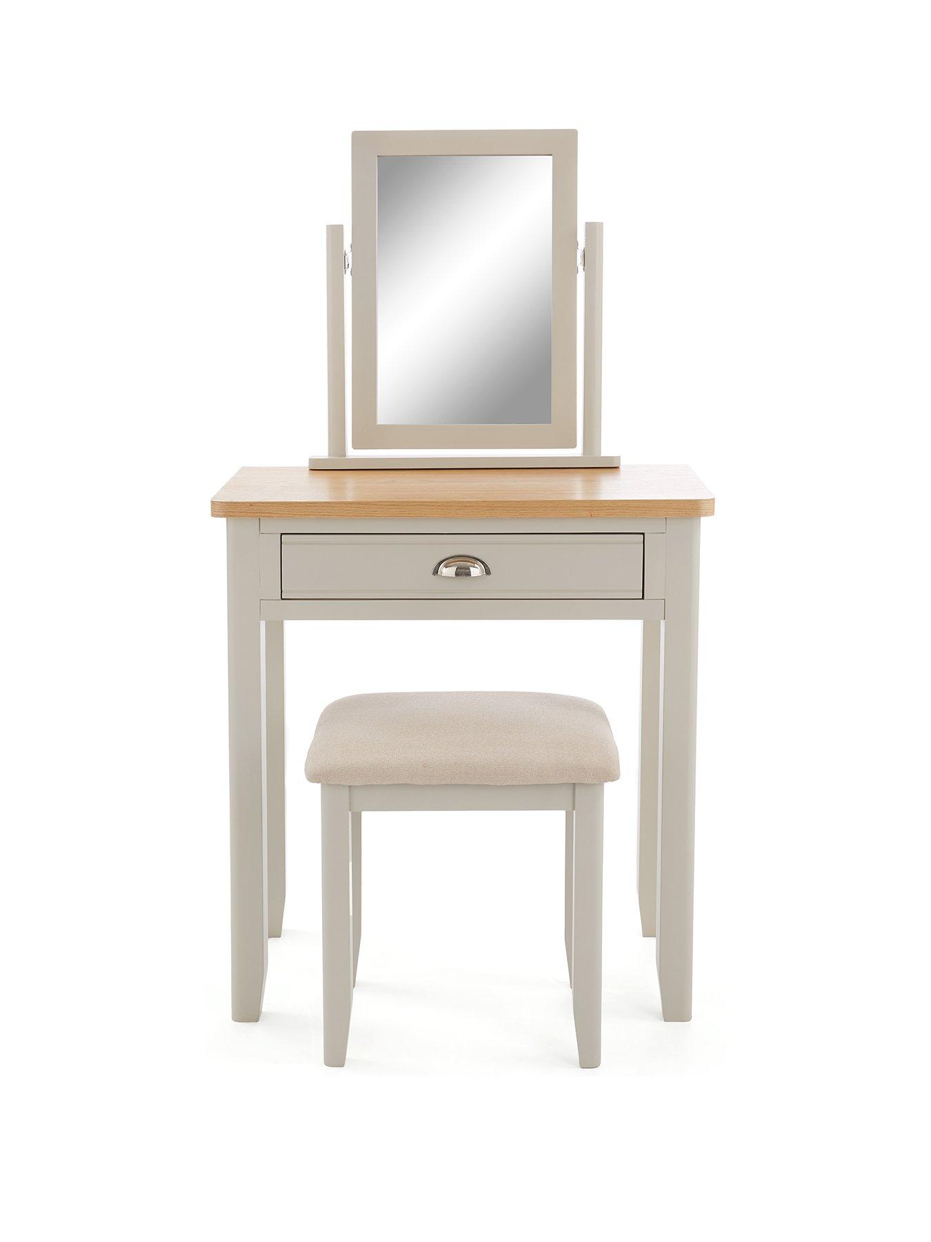  image of very-home-malone-dressing-table-stool-and-mirror-setnbsp--contains-solid-wood