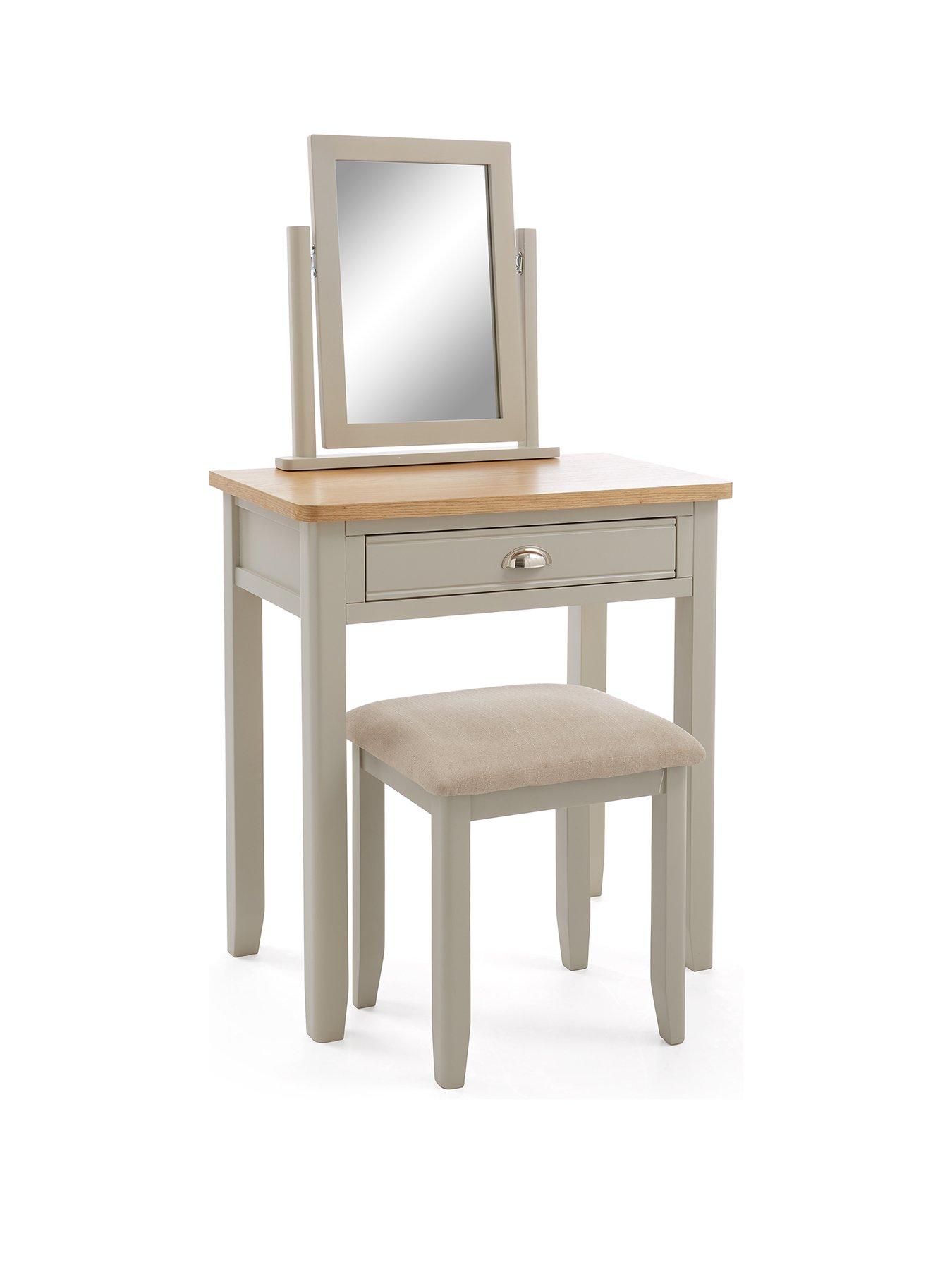  image of very-home-malone-dressing-table-stool-and-mirror-setnbsp--contains-solid-wood