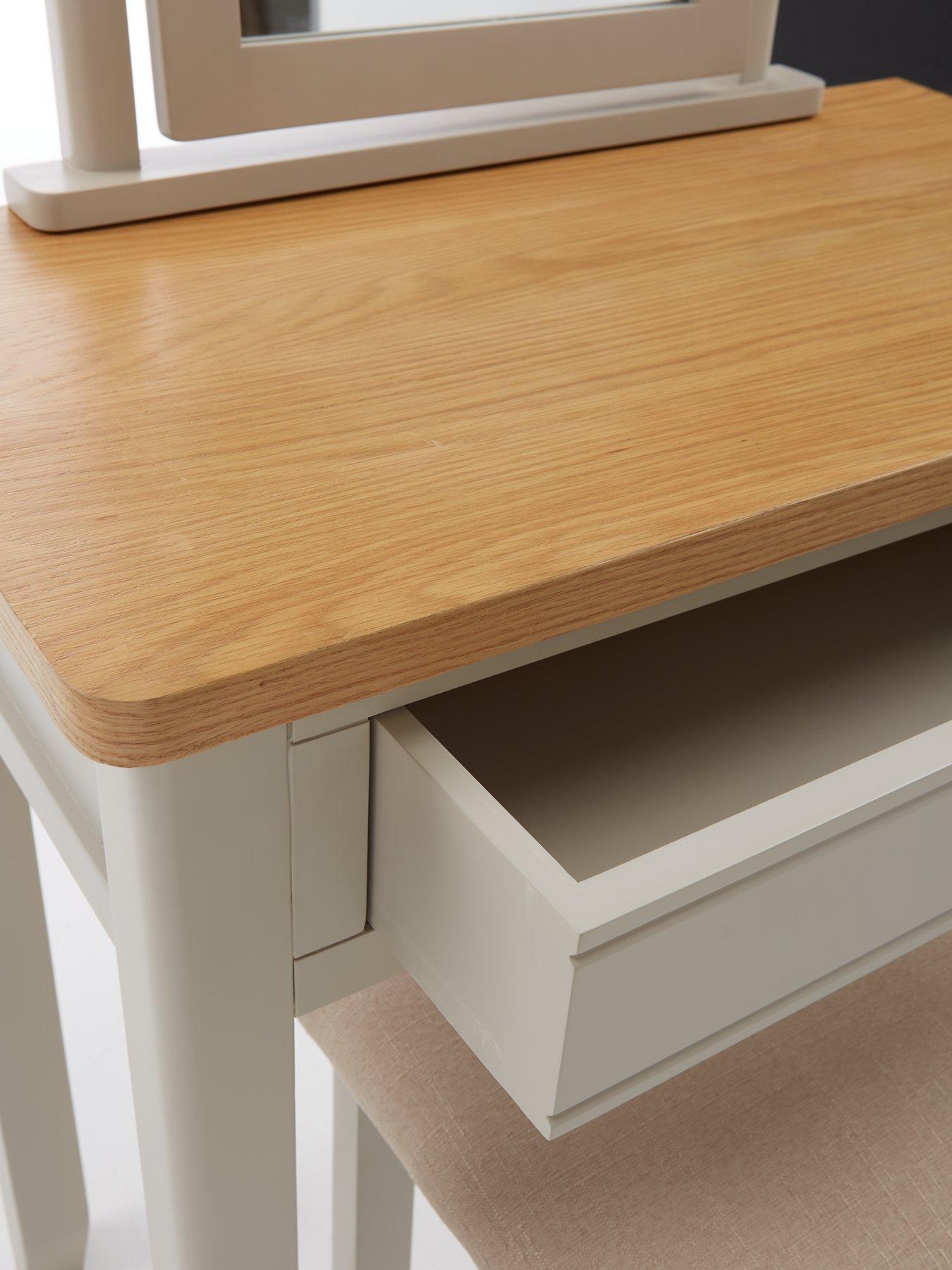  image of very-home-malone-dressing-table-stool-and-mirror-setnbsp--contains-solid-wood