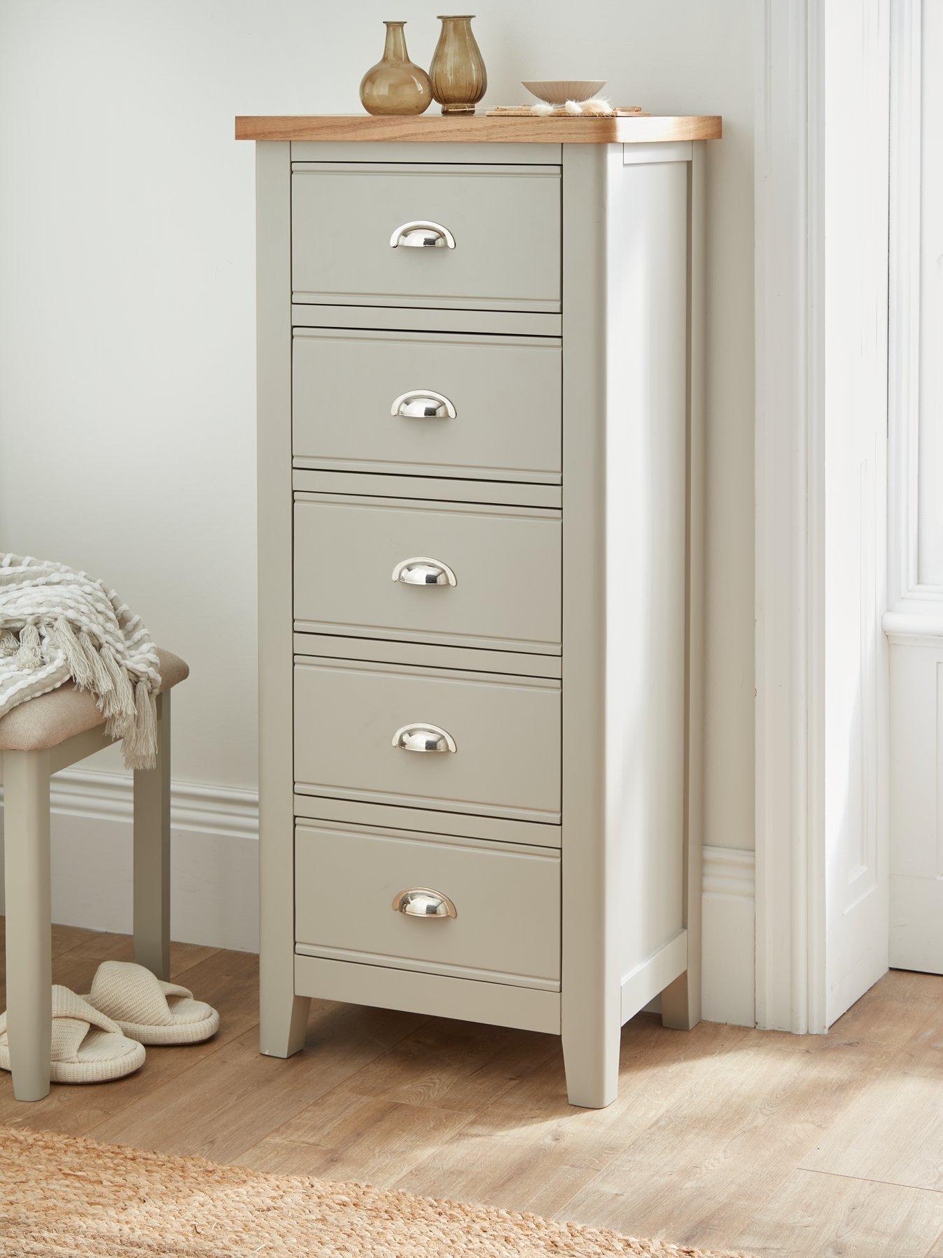 The Very Collection Malone Ready Assembled 5 Drawer Tall Boy - contains Solid Wood