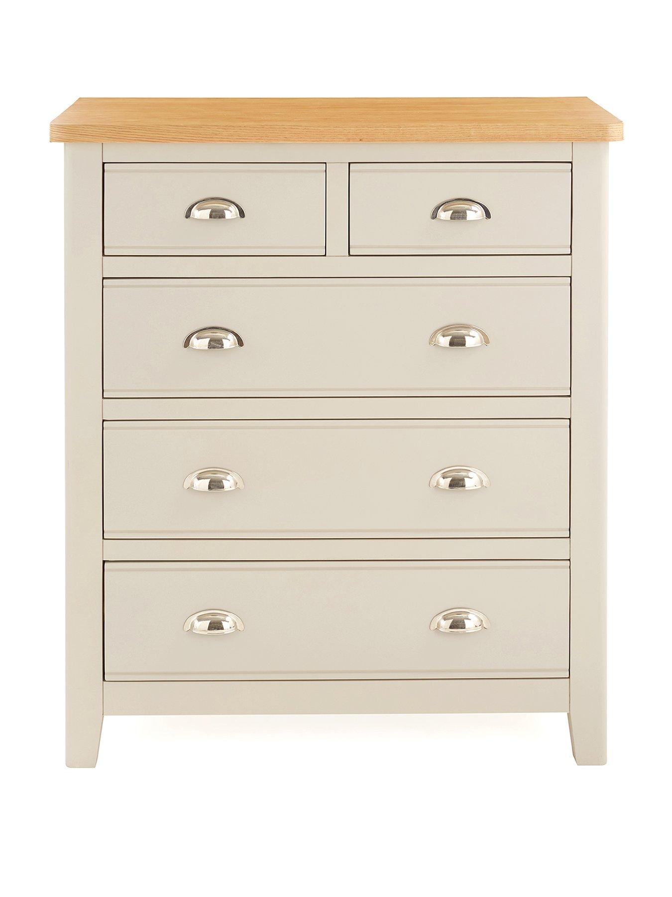 Image 2 of 7 of The Very Collection Malone&nbsp;Ready Assembled 2 + 3 Drawer Chest&nbsp;- contains Solid Wood