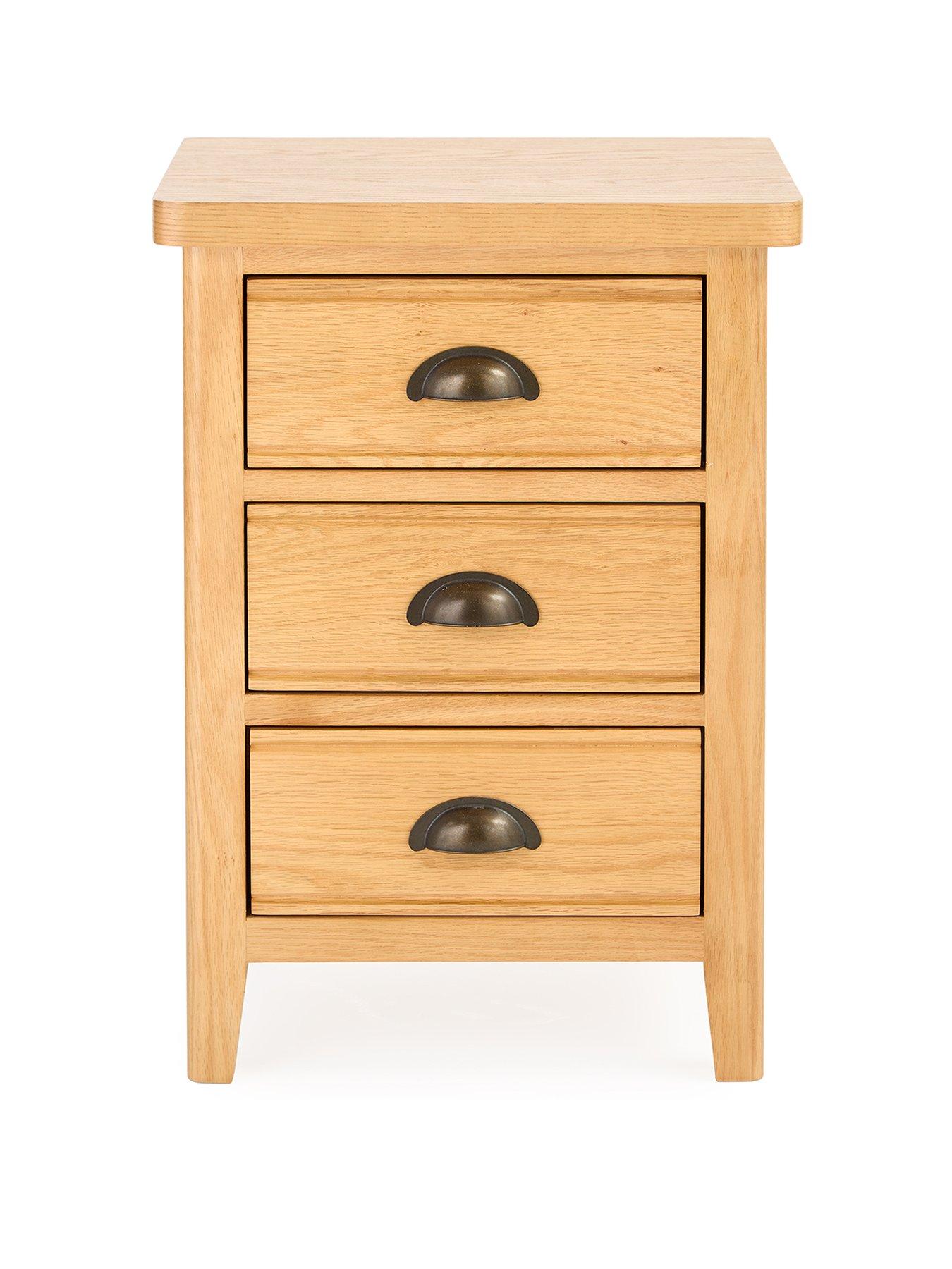 Image 2 of 7 of The Very Collection Ashwin Ready Assembled 3 Drawer Bedside Chest&nbsp;-&nbsp;contains Solid Wood